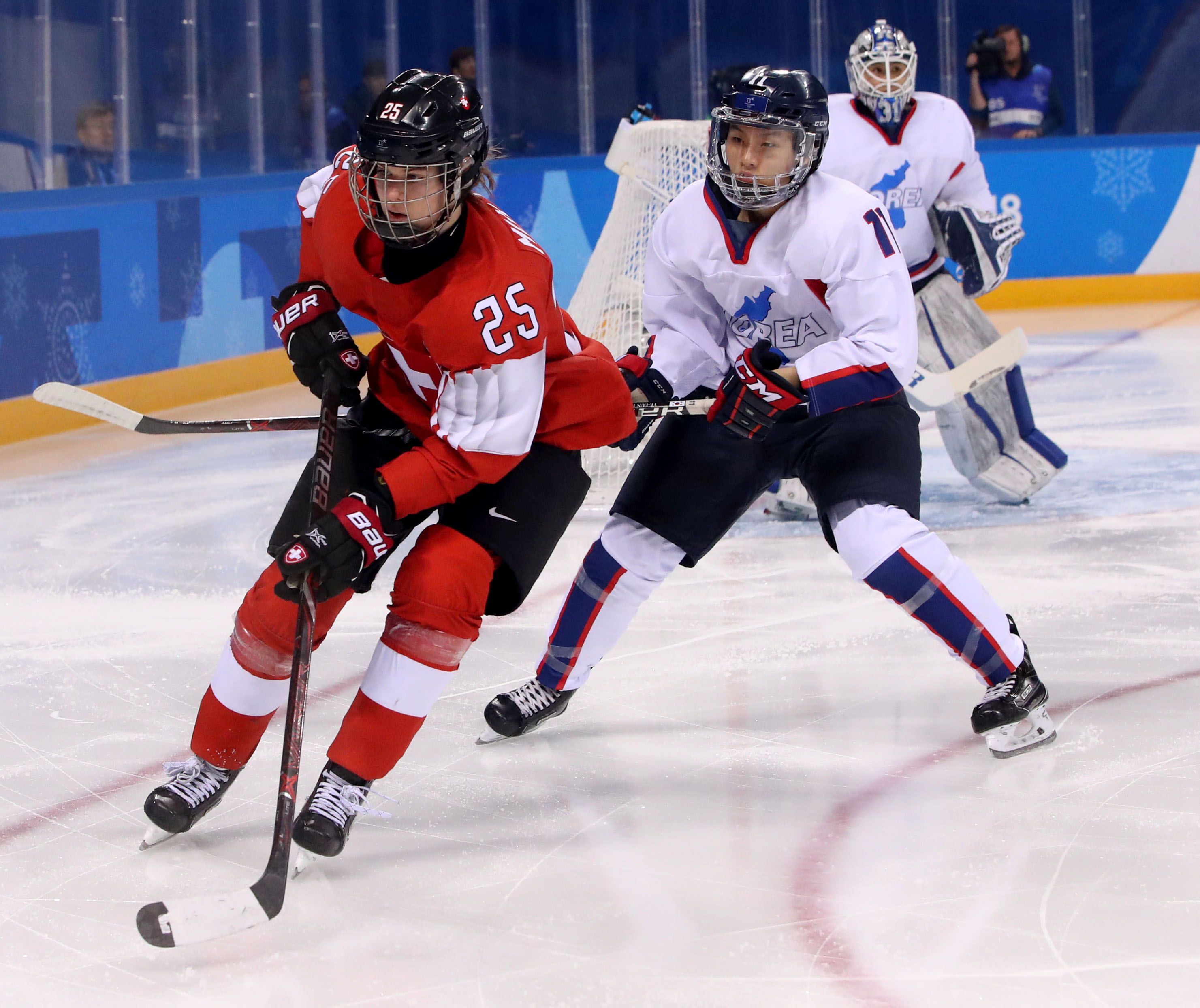 Olympics: Ice Hockey-Women Team Semifinal KOR v SUI
