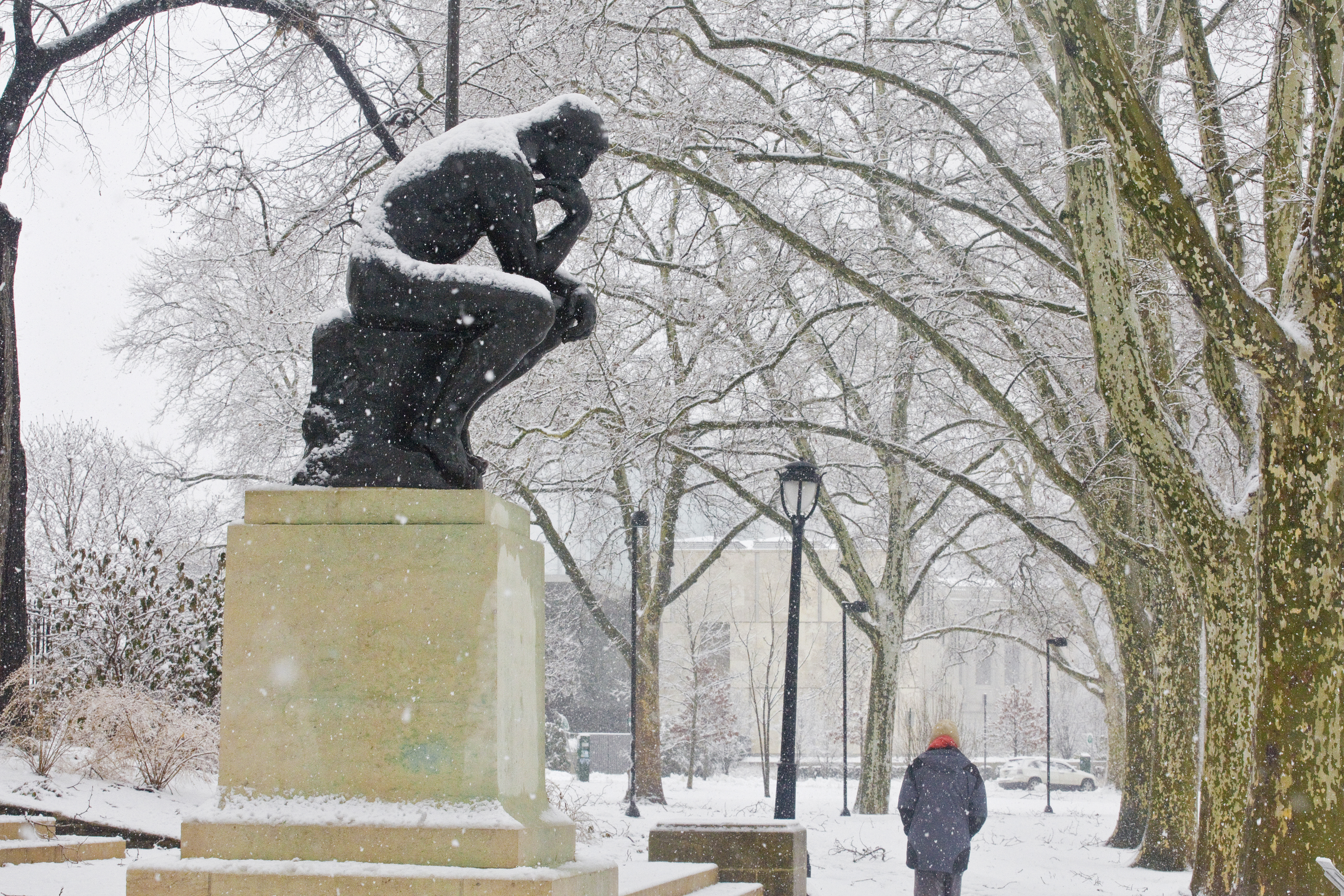 The Thinker looks even more pensive with a dusting of snow. Situated along Philadelphia�s culture-packed Benjamin Franklin Parkway, the Rodin Museum houses the largest collection of the works of Auguste Rodin outside of his native France.