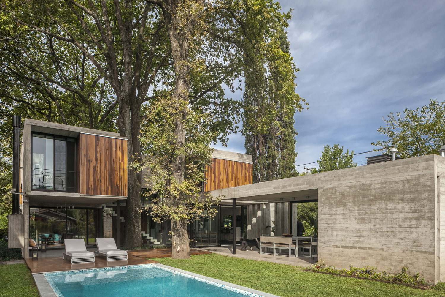 concrete and wood house