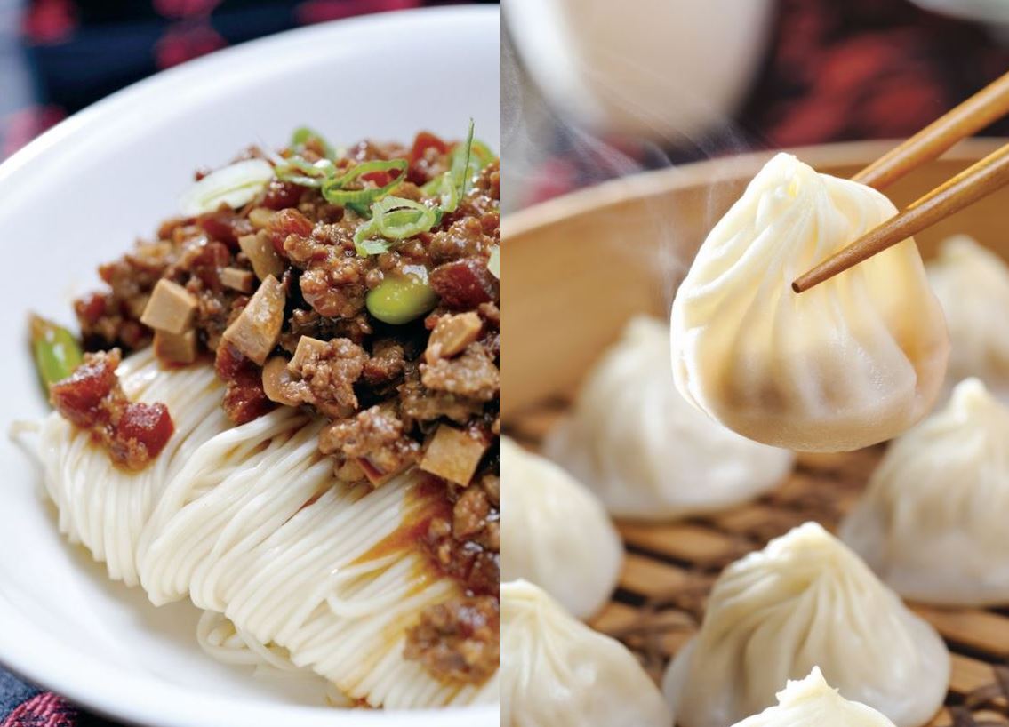 Noodles and xiao long bao dumplings from Din Tai Fung