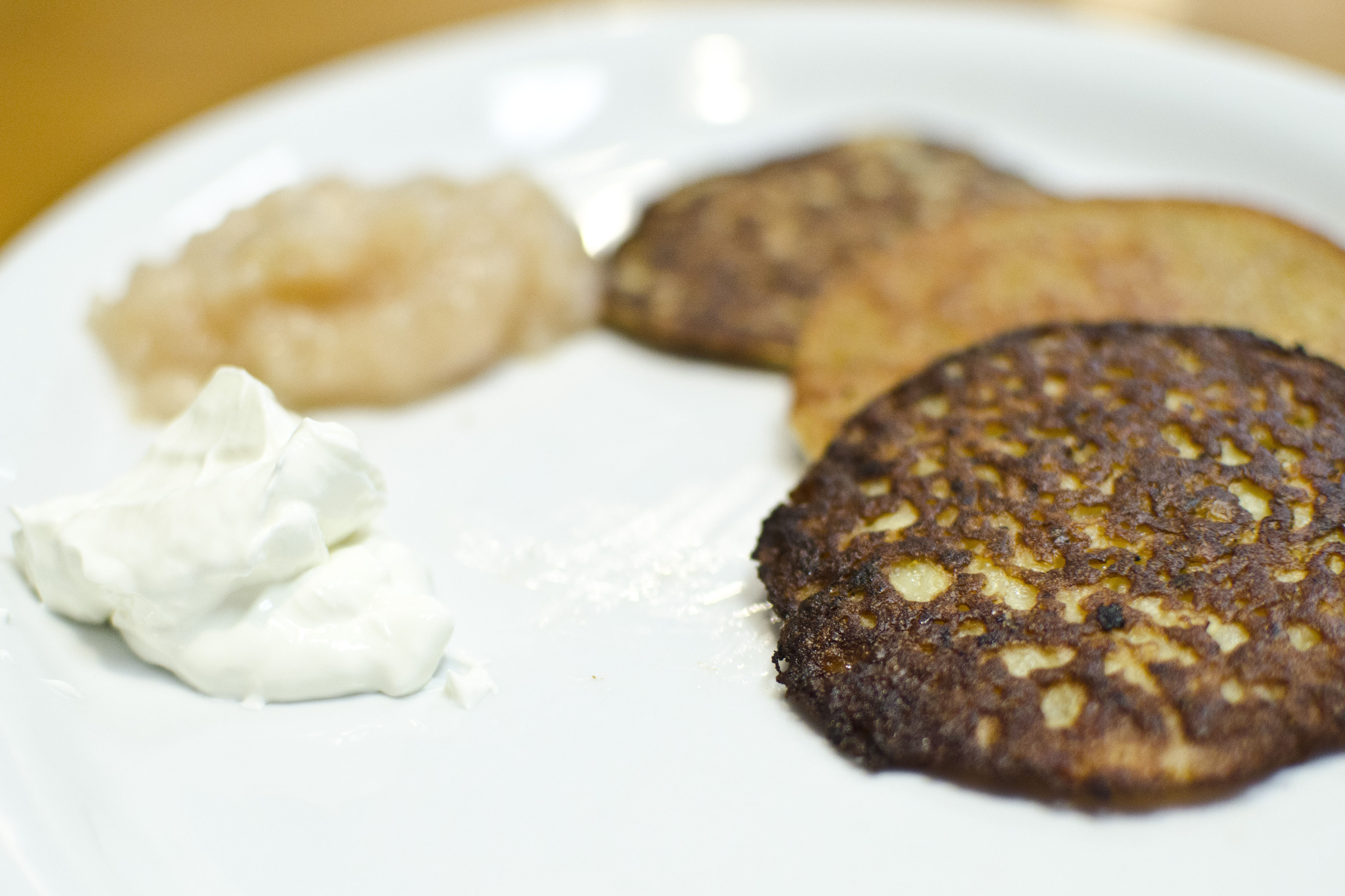 Latkes at the original Inna’s Kitchen location in Newton, now closed