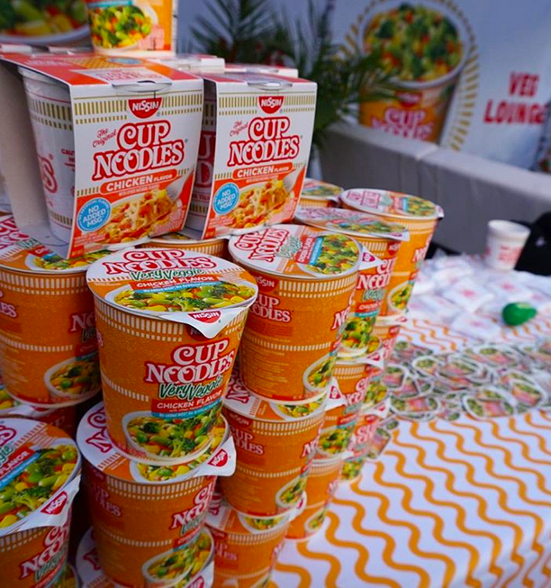 Assorted Cup Noodles offerings.