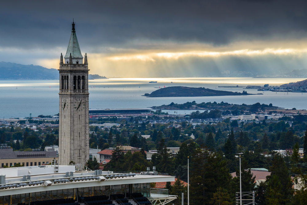 San Francisco bay as seen from a tower on UC Berkeley campus.