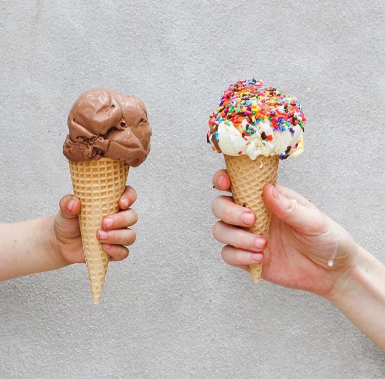 Ice cream cones from Amy’s Ice Creams