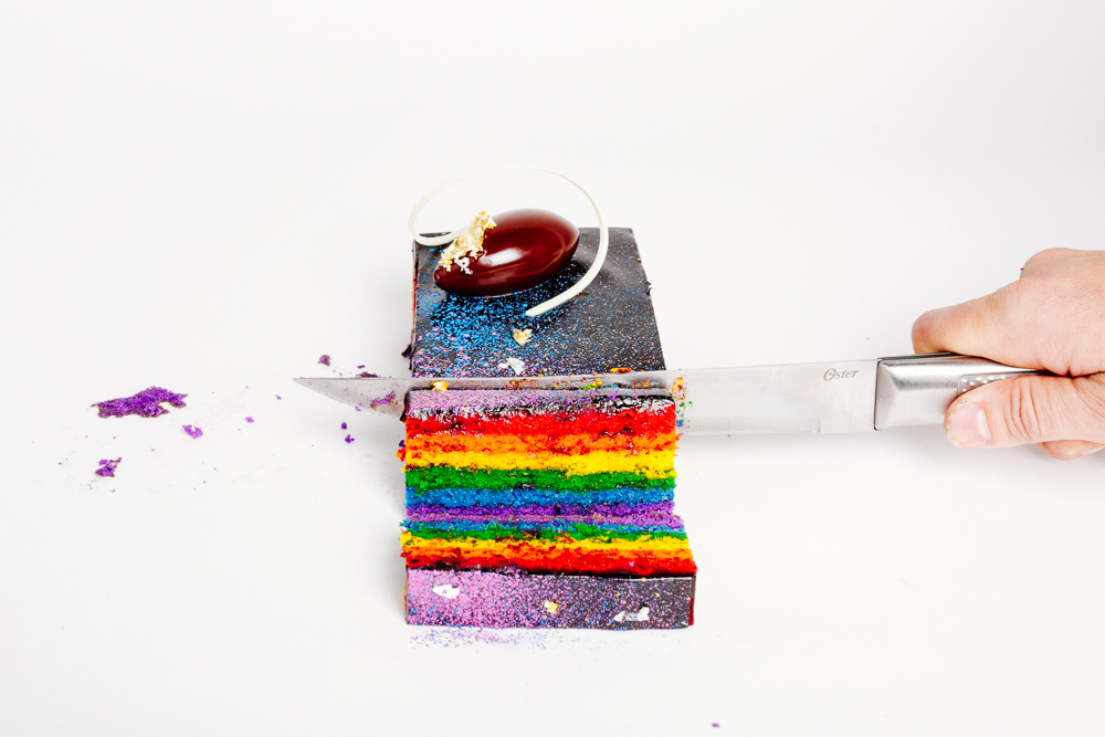 Bouchon Bakery’s rainbow layer cake