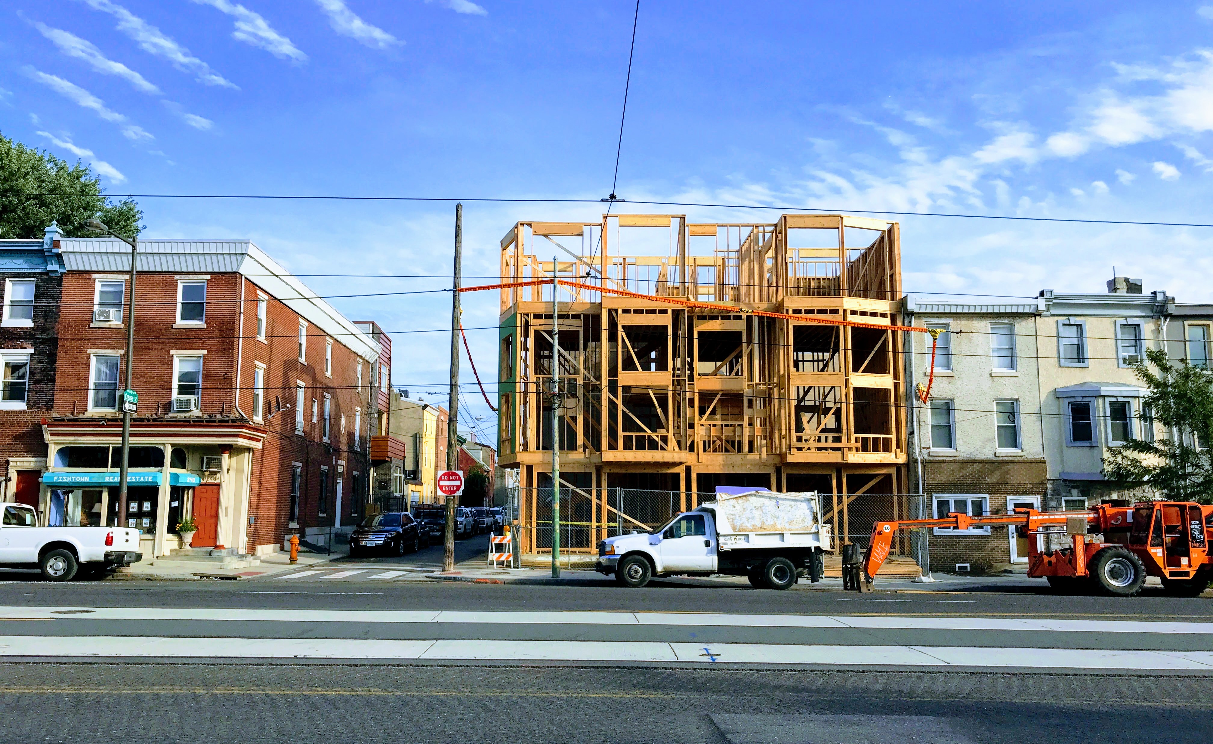 New construction underway on Girard Avenue in Fishtown.