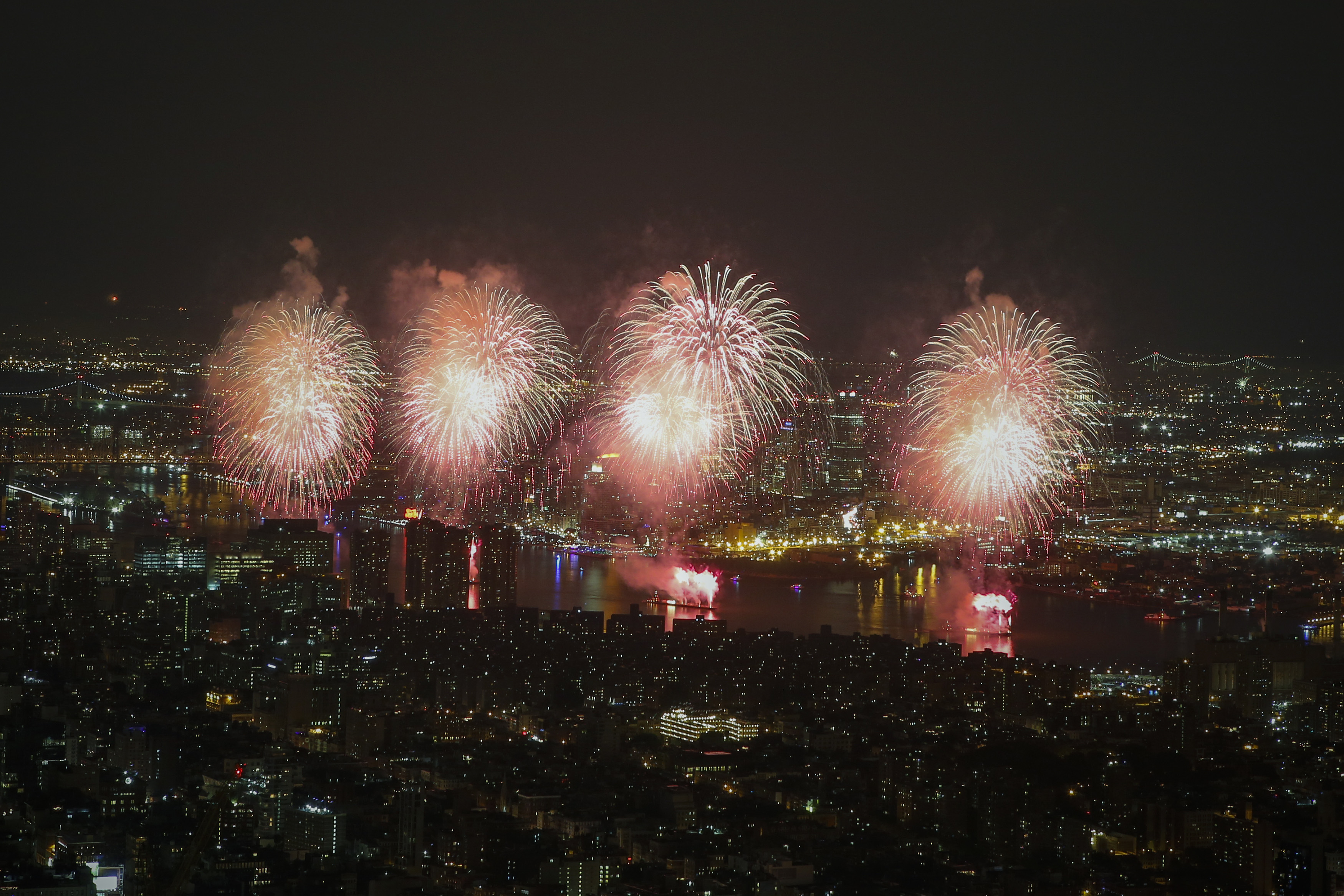 Fireworks Explode Over New York’s East River During Fourth Of July Celebrations