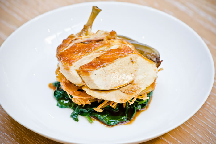 Chicken breast, rosti and chard at Light House restaurant in Wimbledon, London