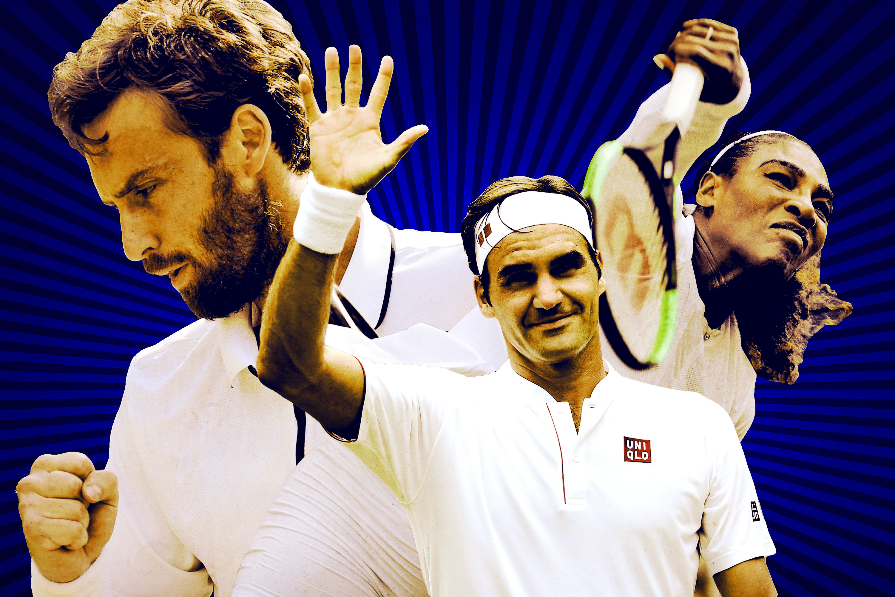 Roger Federer, Serena Williams, and Ernests Gulbis