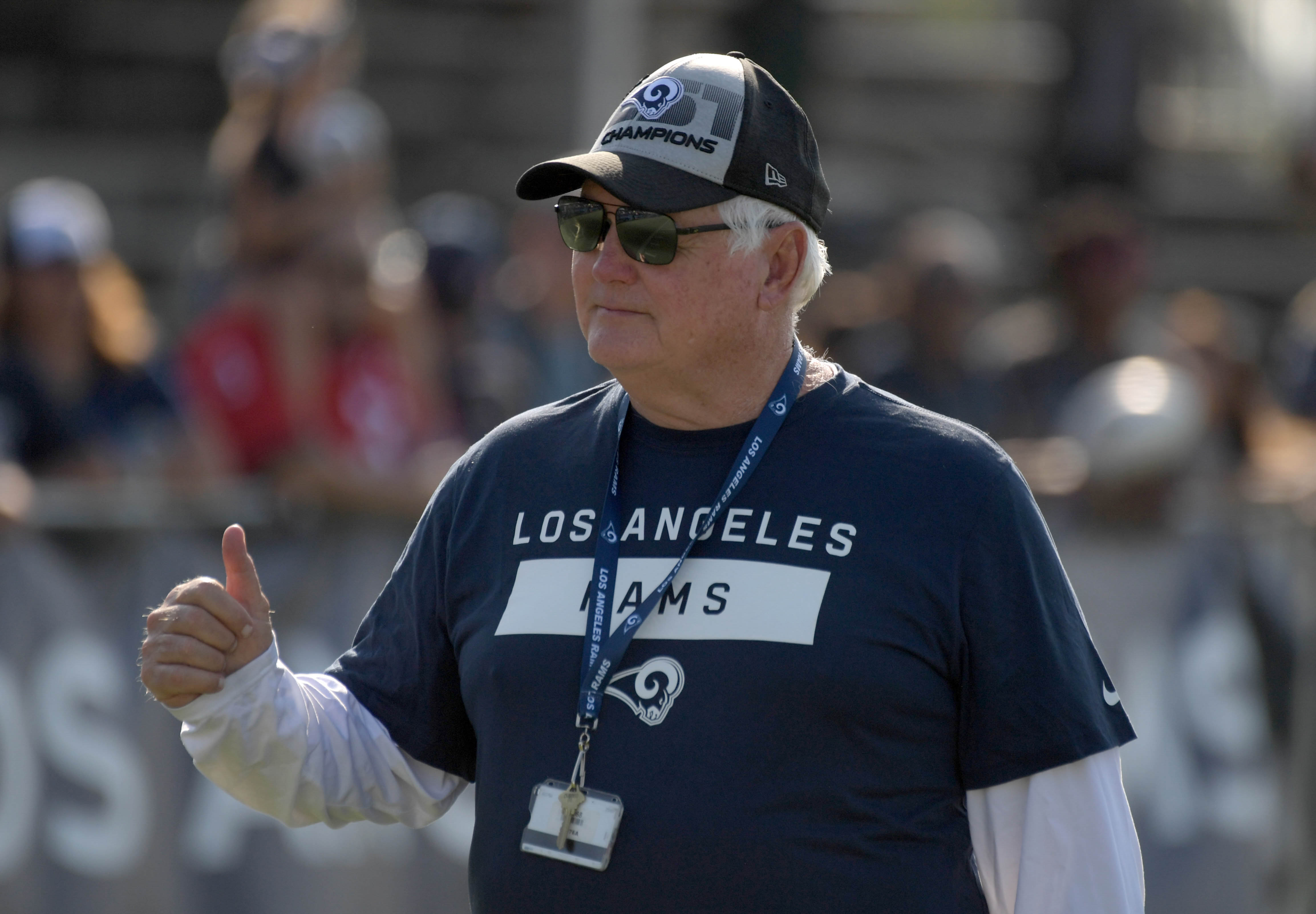 Los Angeles Rams Defensive Coordinator Wade Phillips during training camp, July 28, 2018.