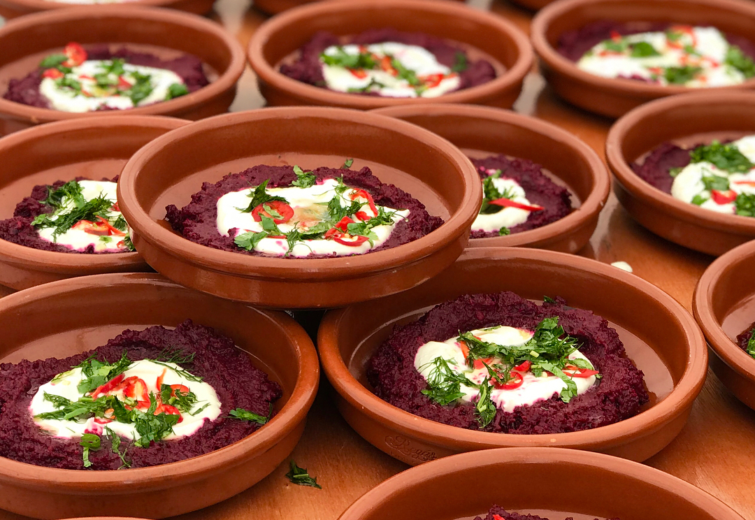 Crushed beetroot by Yotam Ottolenghi at Wilderness Festival, which dominated London restaurant Instagram this week