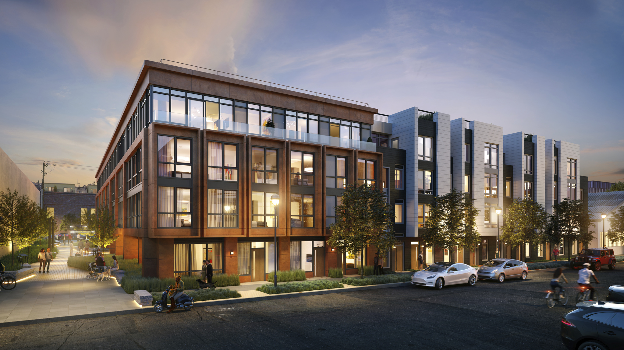 Rendering of a four-story building in the Dogpatch.