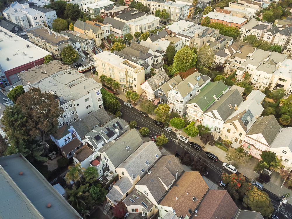 Castro homes as seen from the air.
