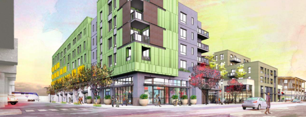 A rendering of a five-story, 260-unit building in Berkeley.