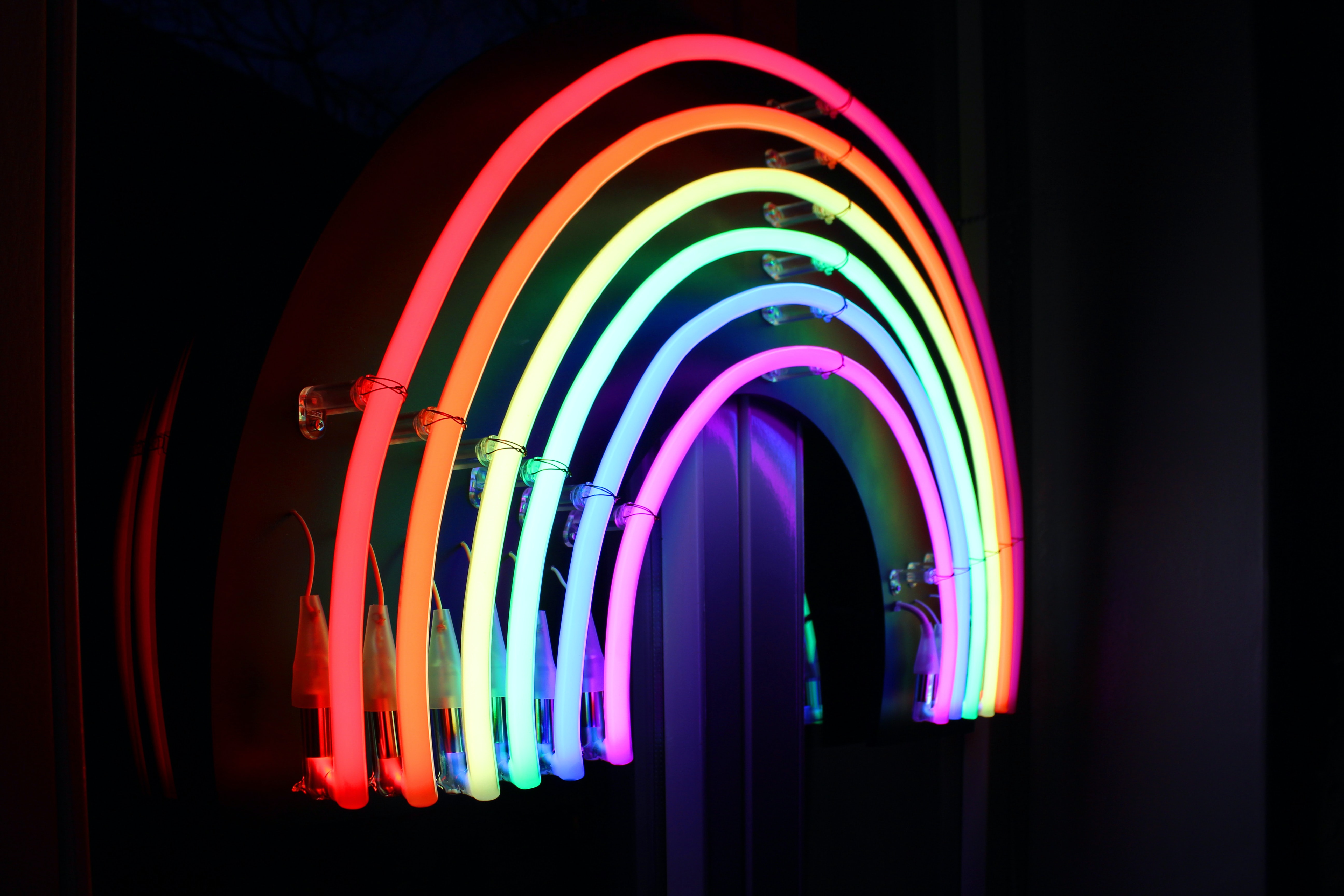 neon rainbow sign.