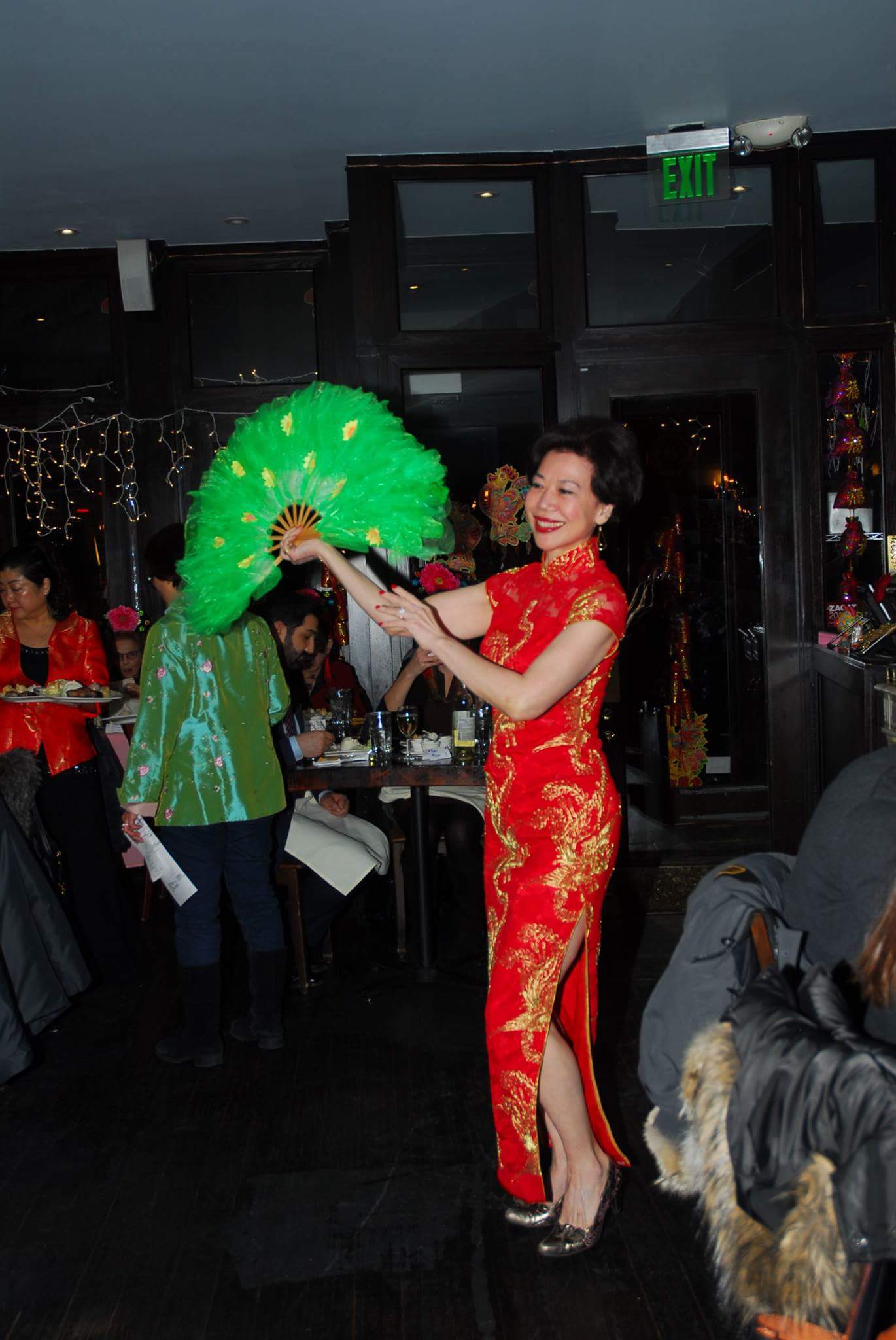Owner Nancy Lee celebrating Chinese New Year in 2015 at Pig Heaven