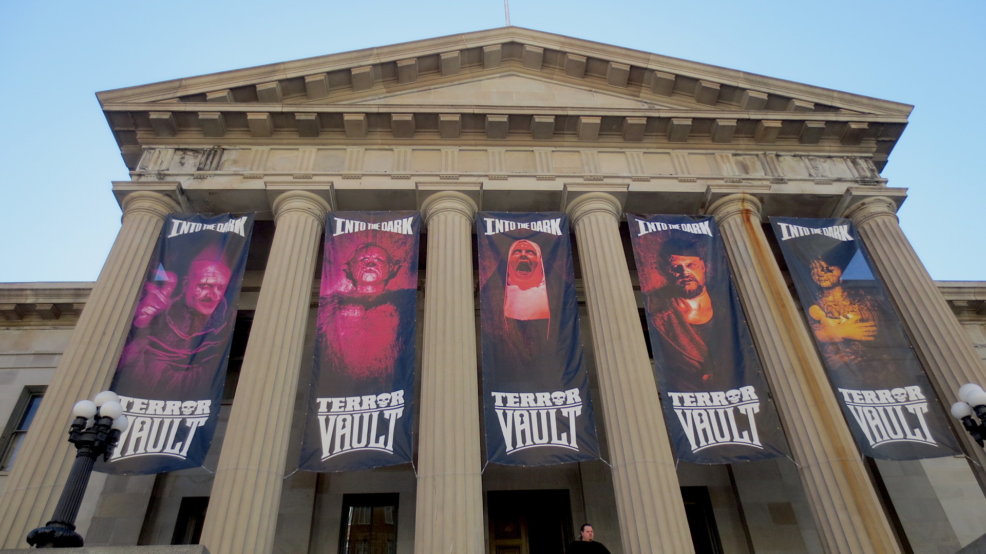 Terror Vault banners outside of the SF Mint.