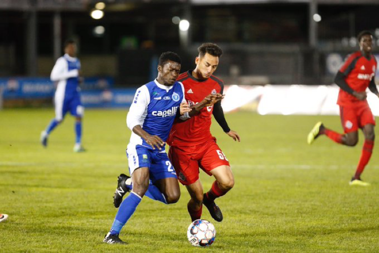 USL Photo - Toronto FC II's Aidan Daniels battles for a ball in midfield against Penn FC in the 0-0 draw between the sides that ended the 2018 USL season for both