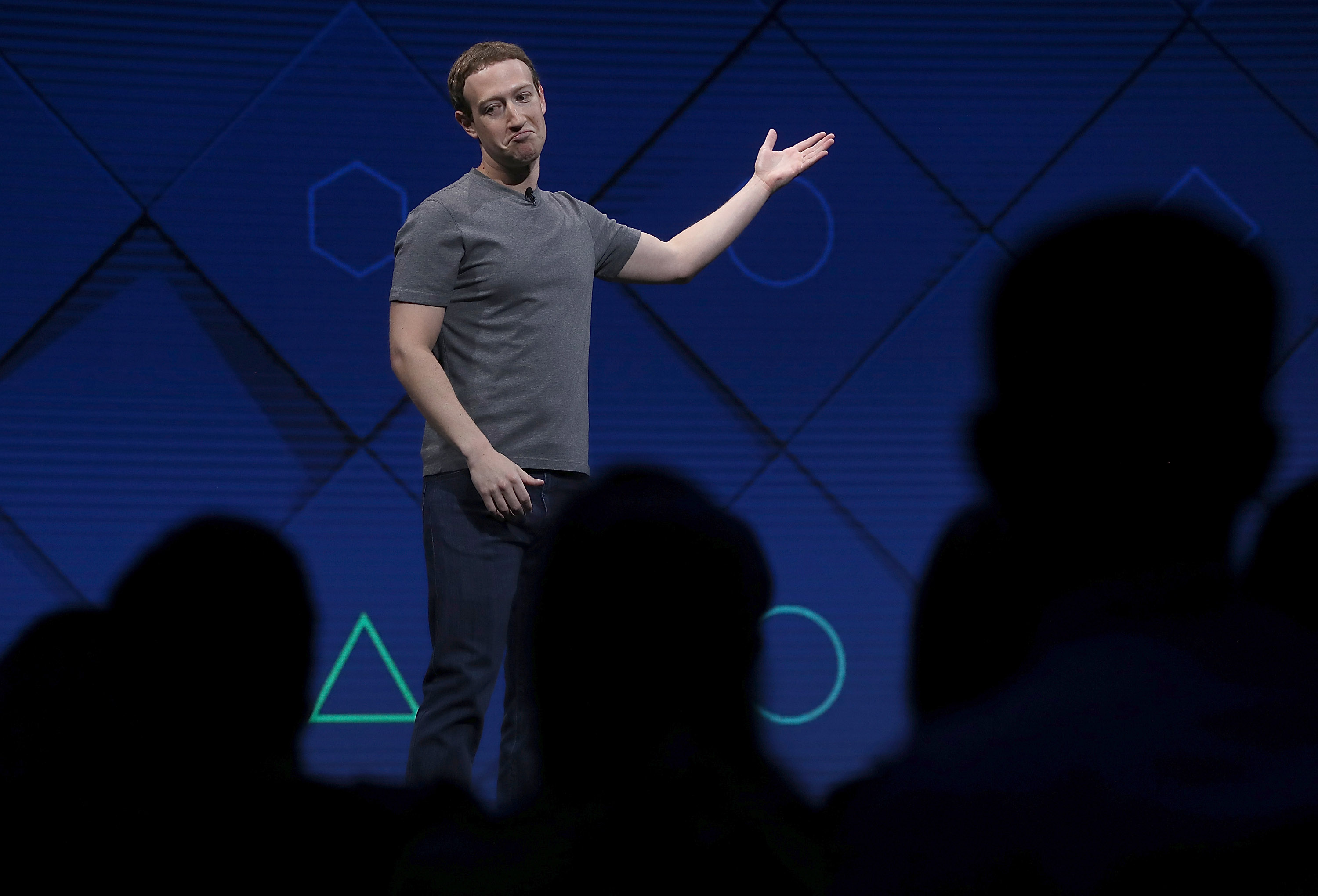 Facebook CEO Mark Zuckerberg onstage