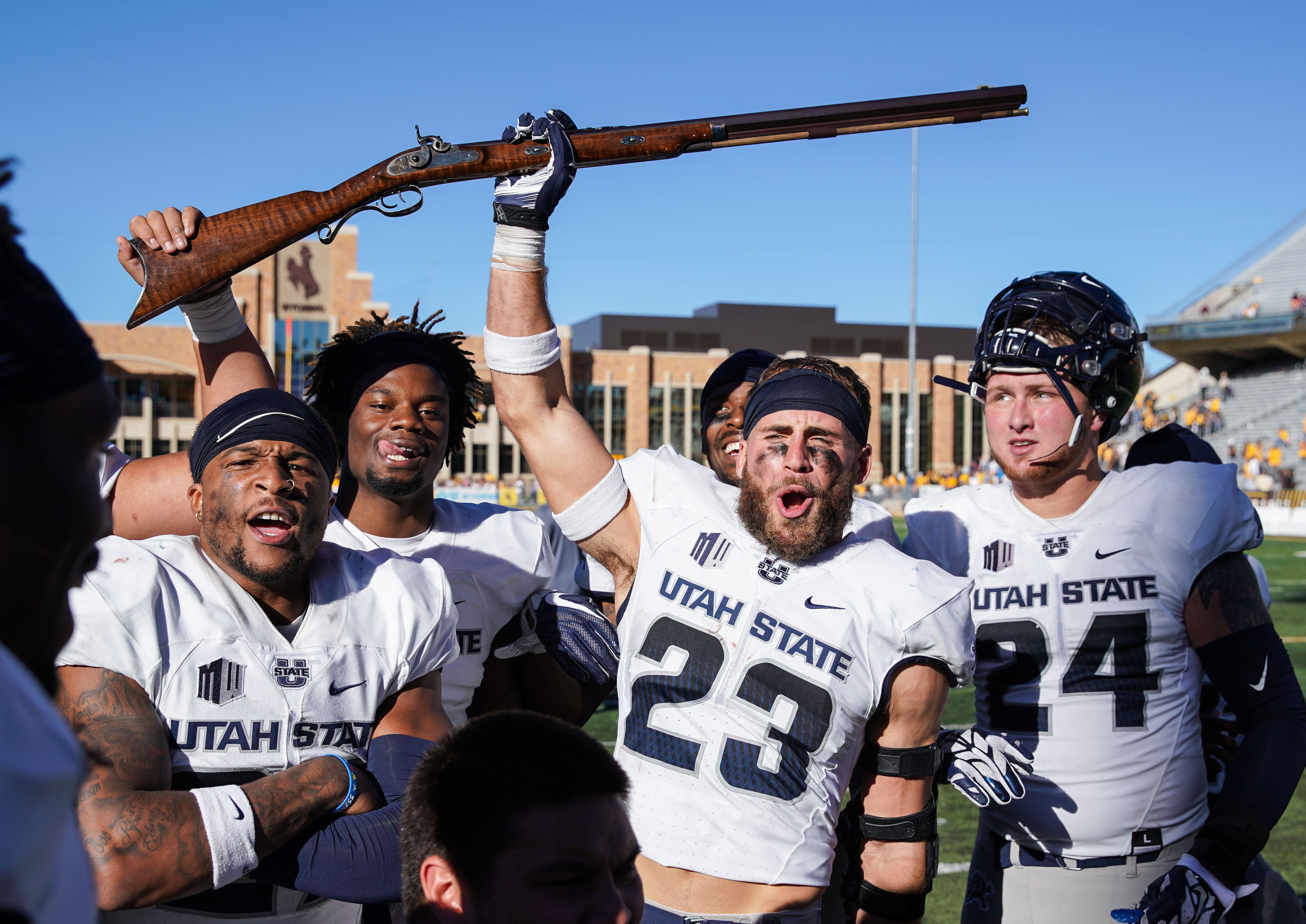 NCAA Football: Utah State at Wyoming