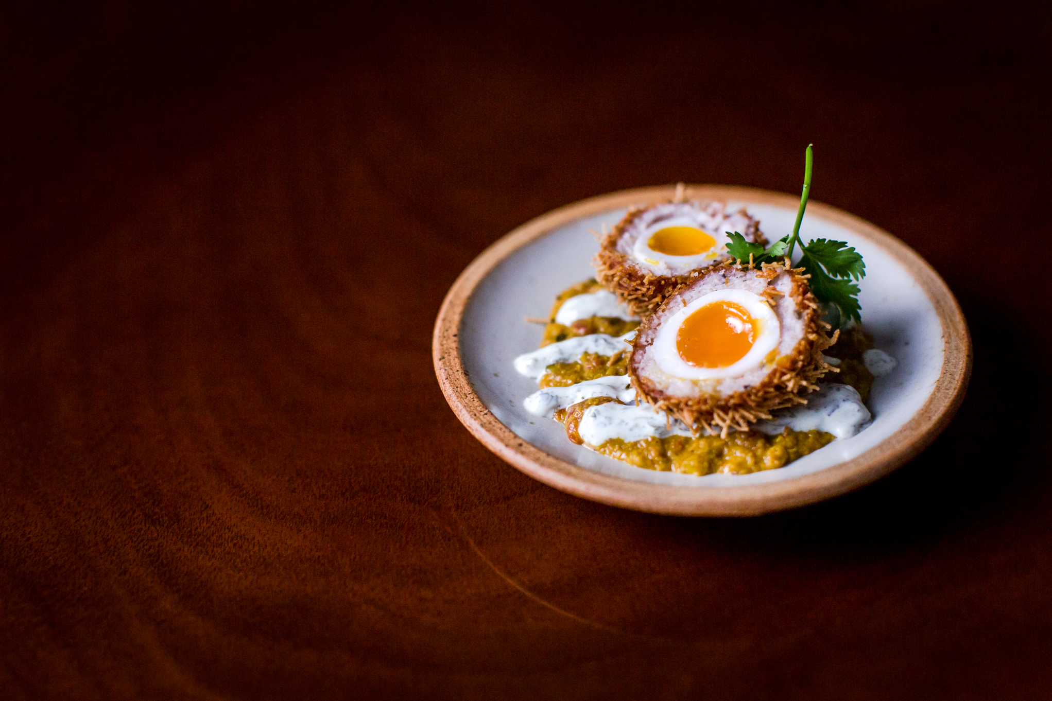 Best pub grub in London: Masala scotch egg at The Wigmore pub