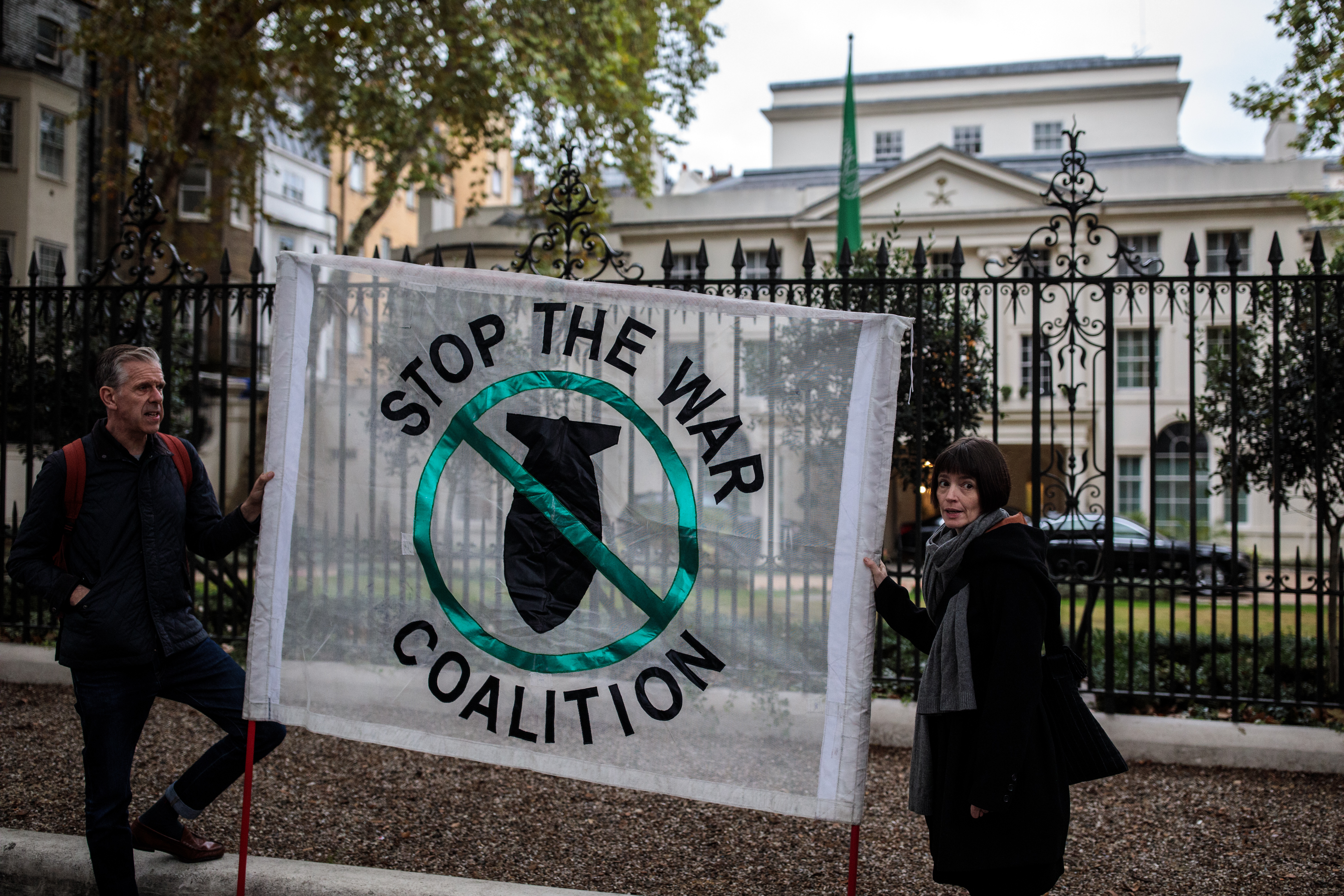 Protest at Saudi Embassy in London Over Khashoggi Death