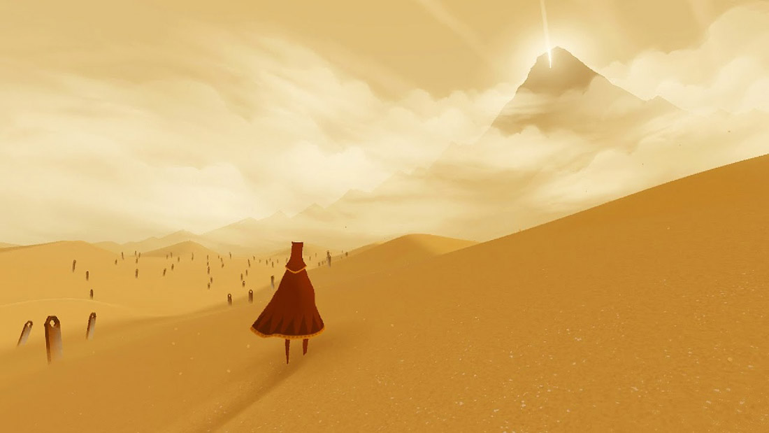Journey - desert with mountain the background