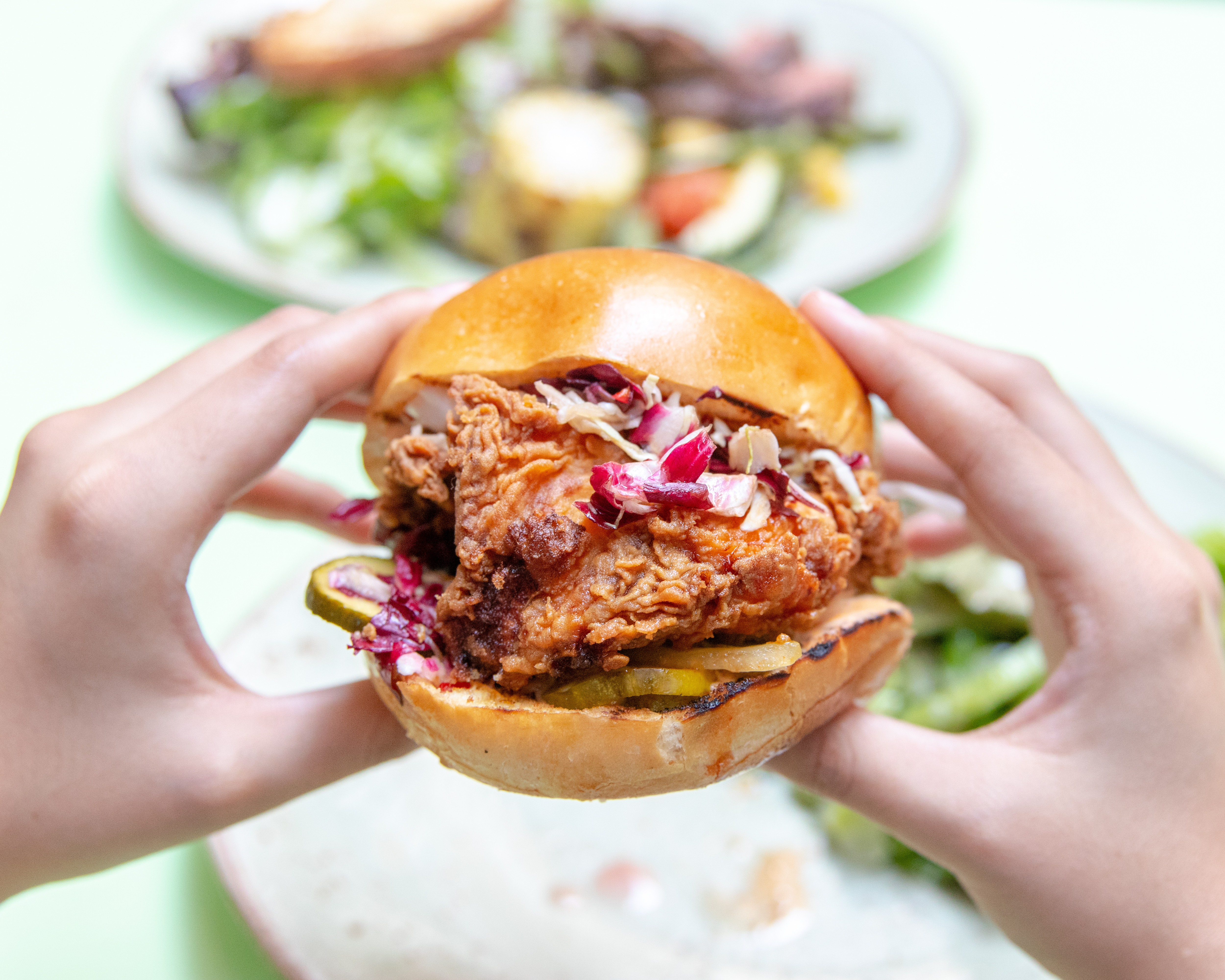 The fried chicken sandwich at Tender Greens