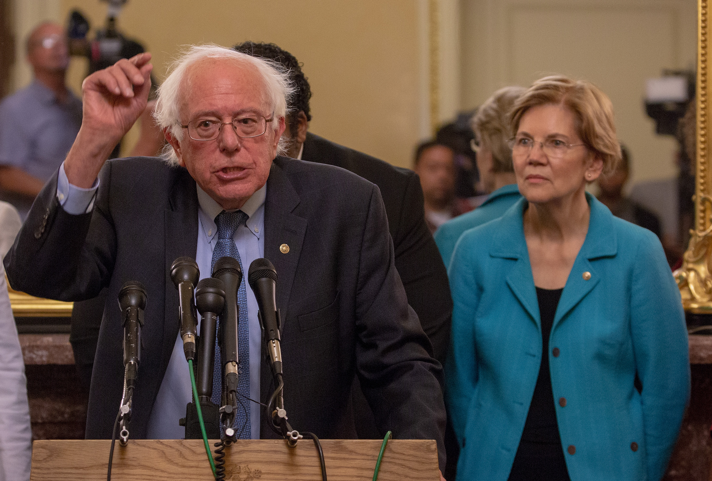 Elizabeth Warren and Bernie Sanders Holds Press Conference Opposing Supreme Court Nominee Kavanaugh. Brown’s main competition would be other populists who have already joined the race.