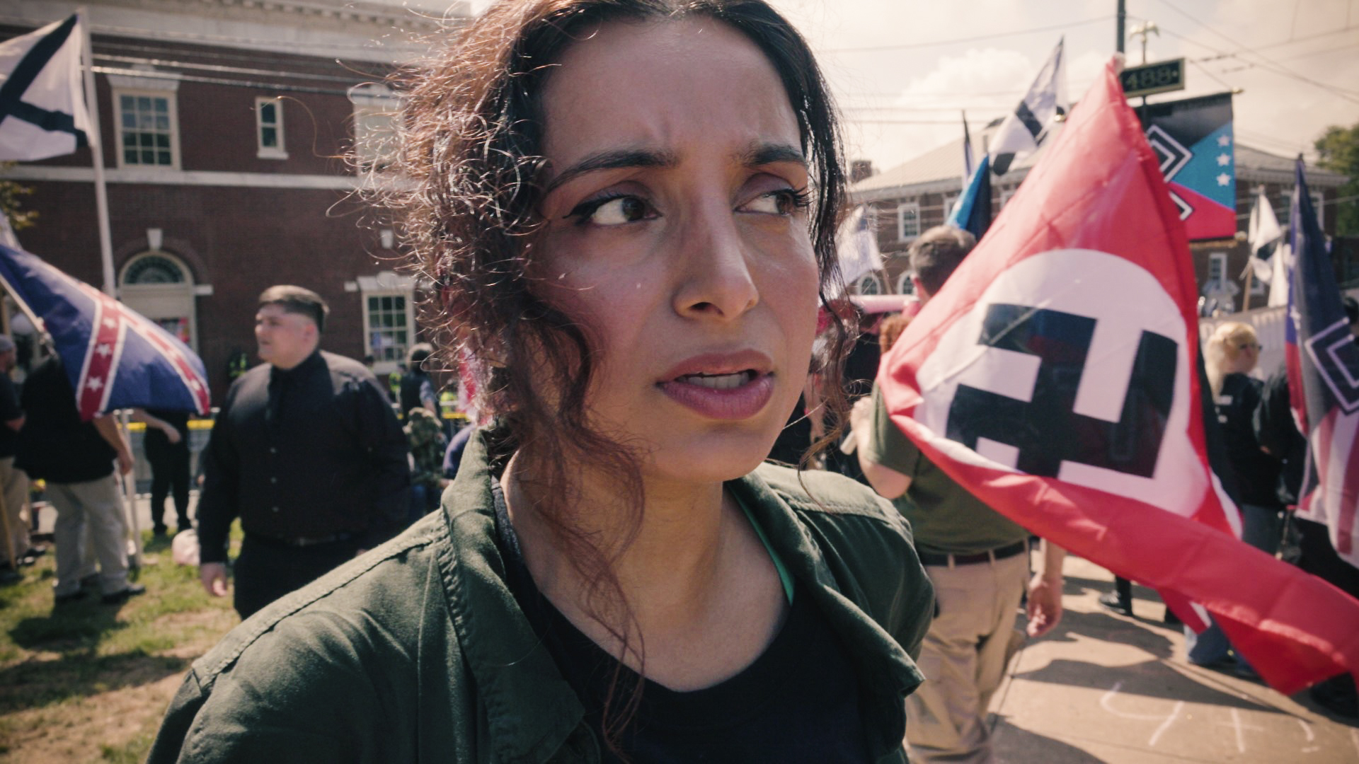 Filmmaker Deeyah Khan at the “Unite the Right” rally in Charlottesville, VA - August 12, 2017.