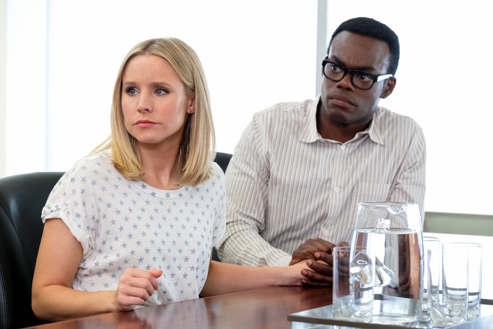 Eleanor and Chidi from Netflix’s “The Good Place.”