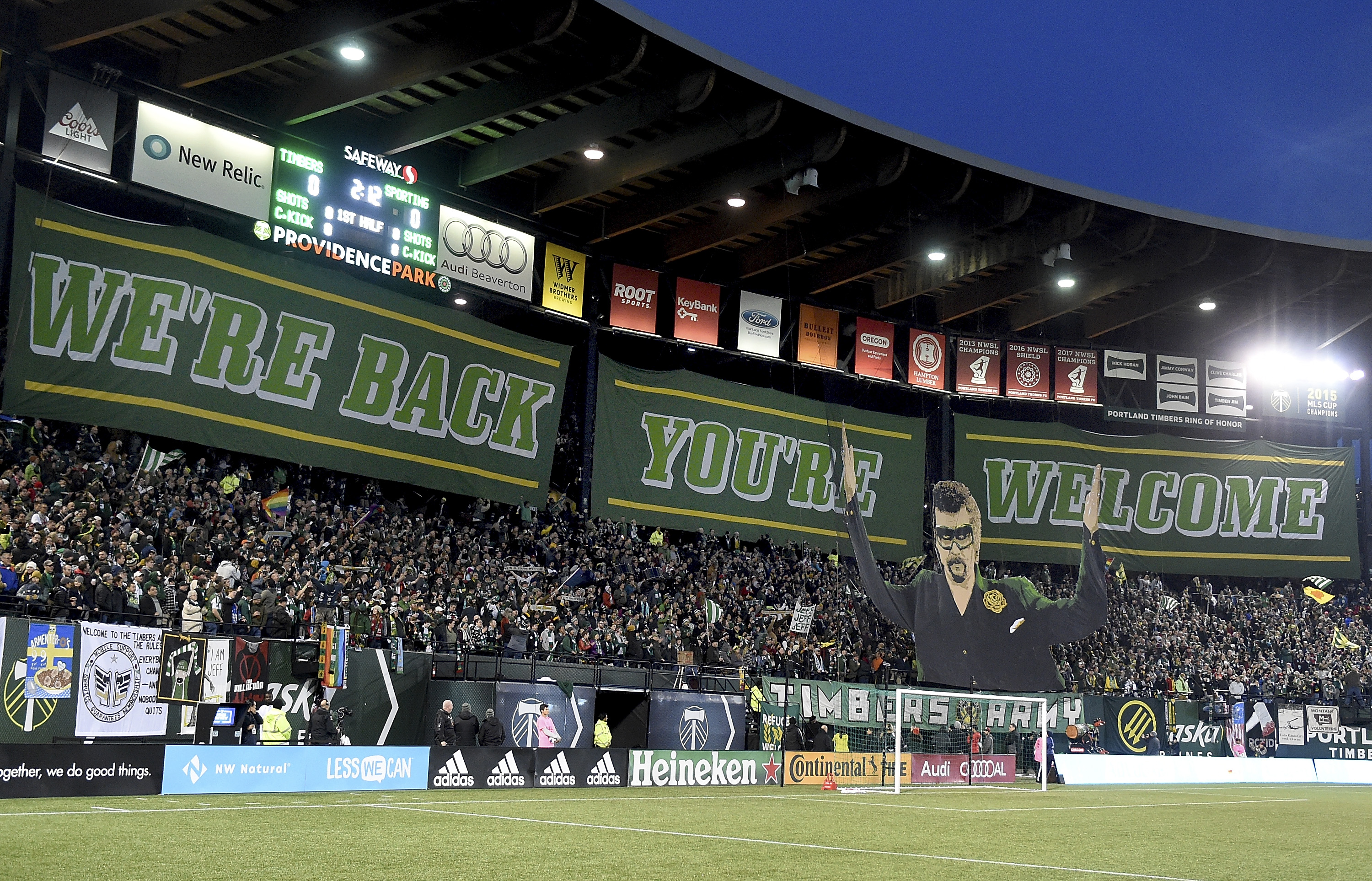 Tifo is displayed before the match - Sporting Kansas City v Portland Timbers - MLS Western Conference Finals