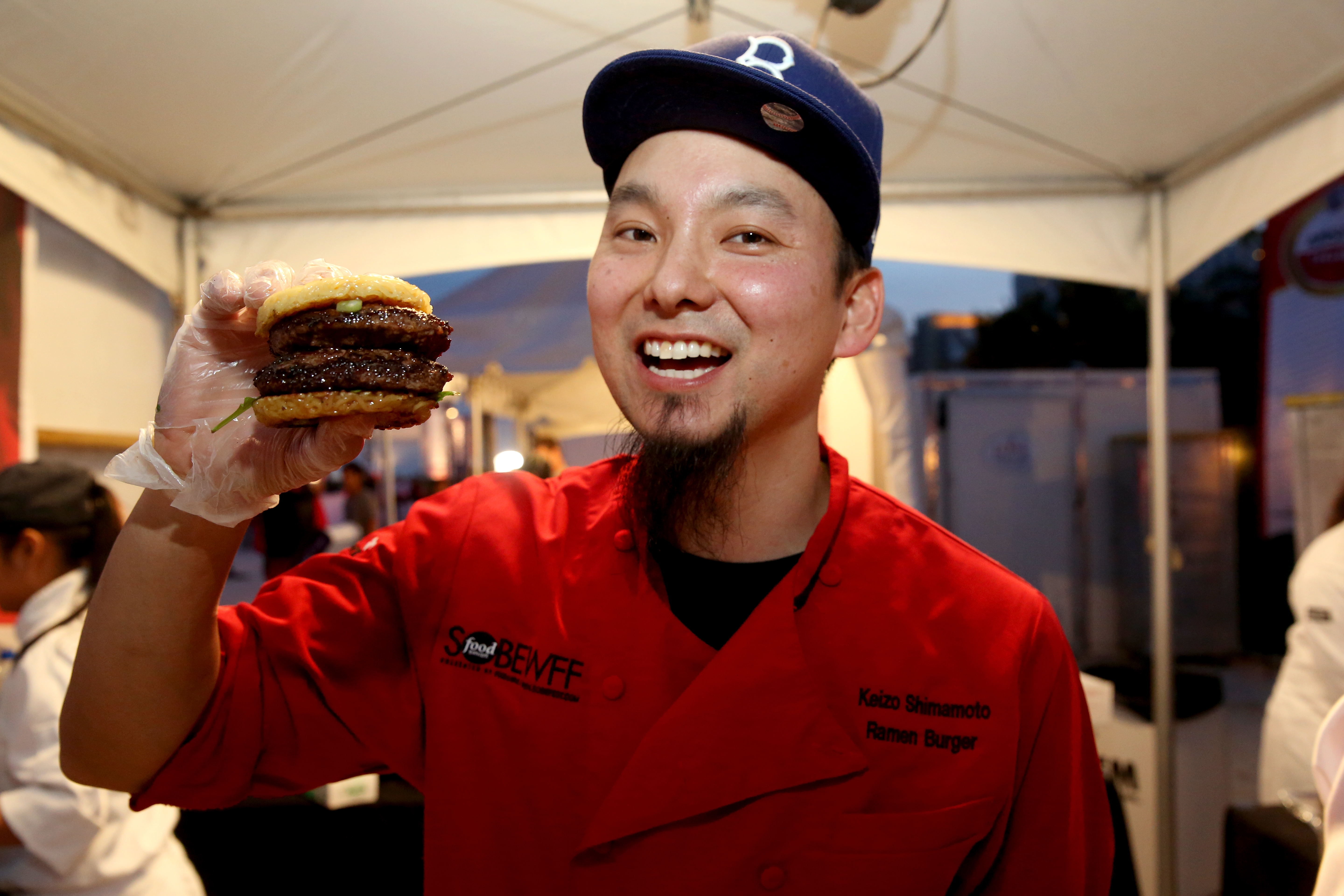 Keizo Shimamoto and his ramen burger