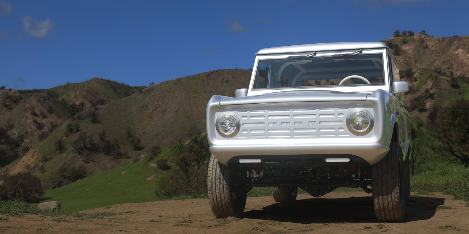 Modern Ford Bronco on dirt road