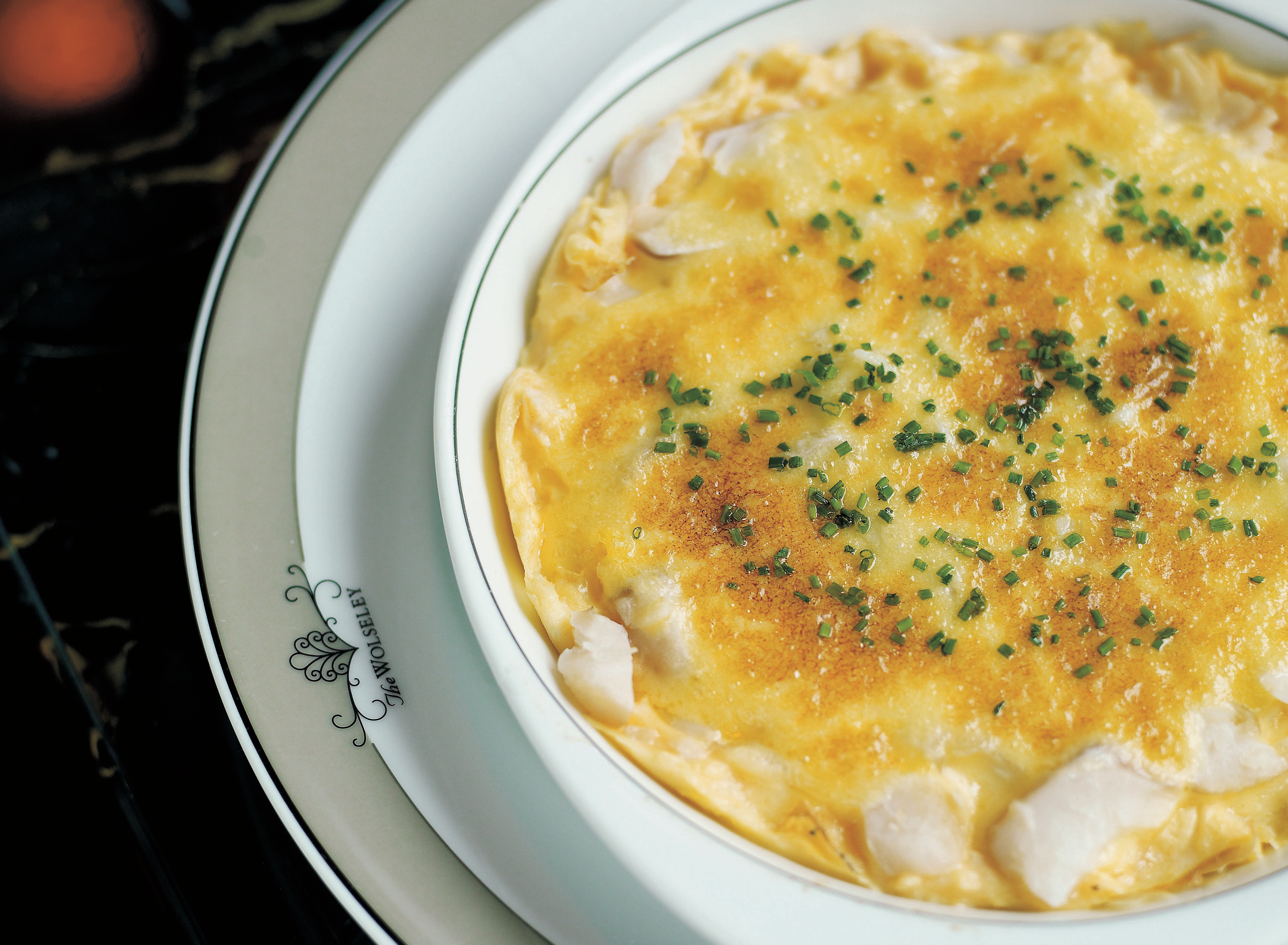 Omelette Arnold Bennett at The Wolesley on Piccadilly, a second breakfast spot that forms part of the best 24 hour restaurant travel itinerary for London — where to eat with one day in the city