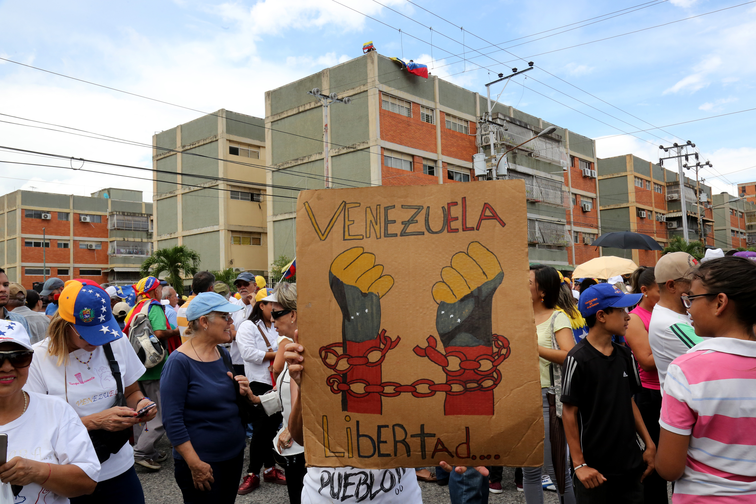A rally for Venezuelan opposition leader Juan Guaidó.