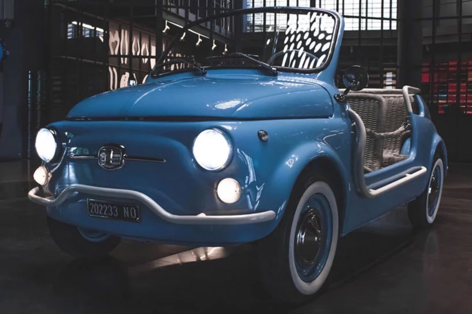 Blue vintage car