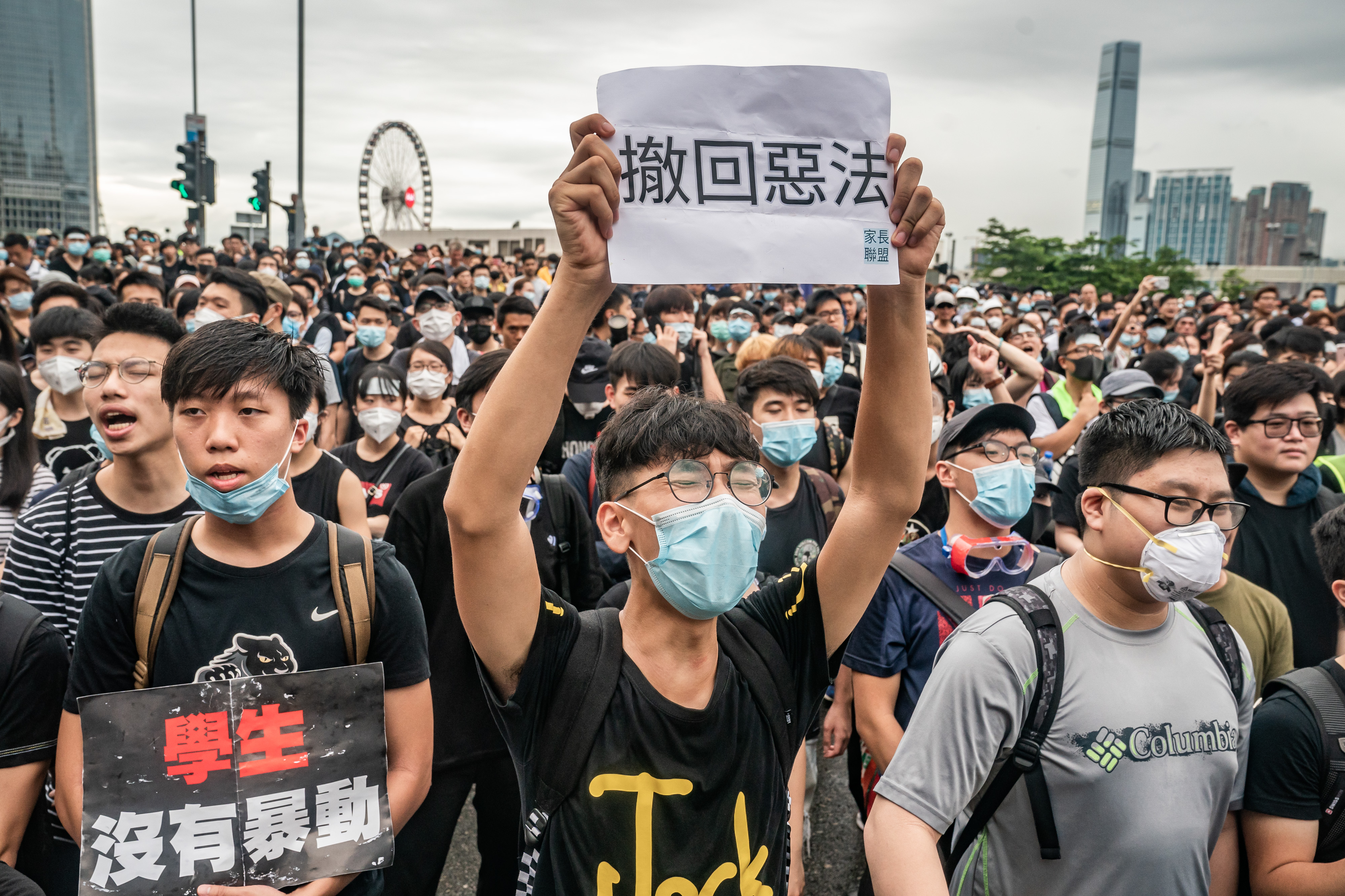 Hong Kongers protest over China’s extradition law.