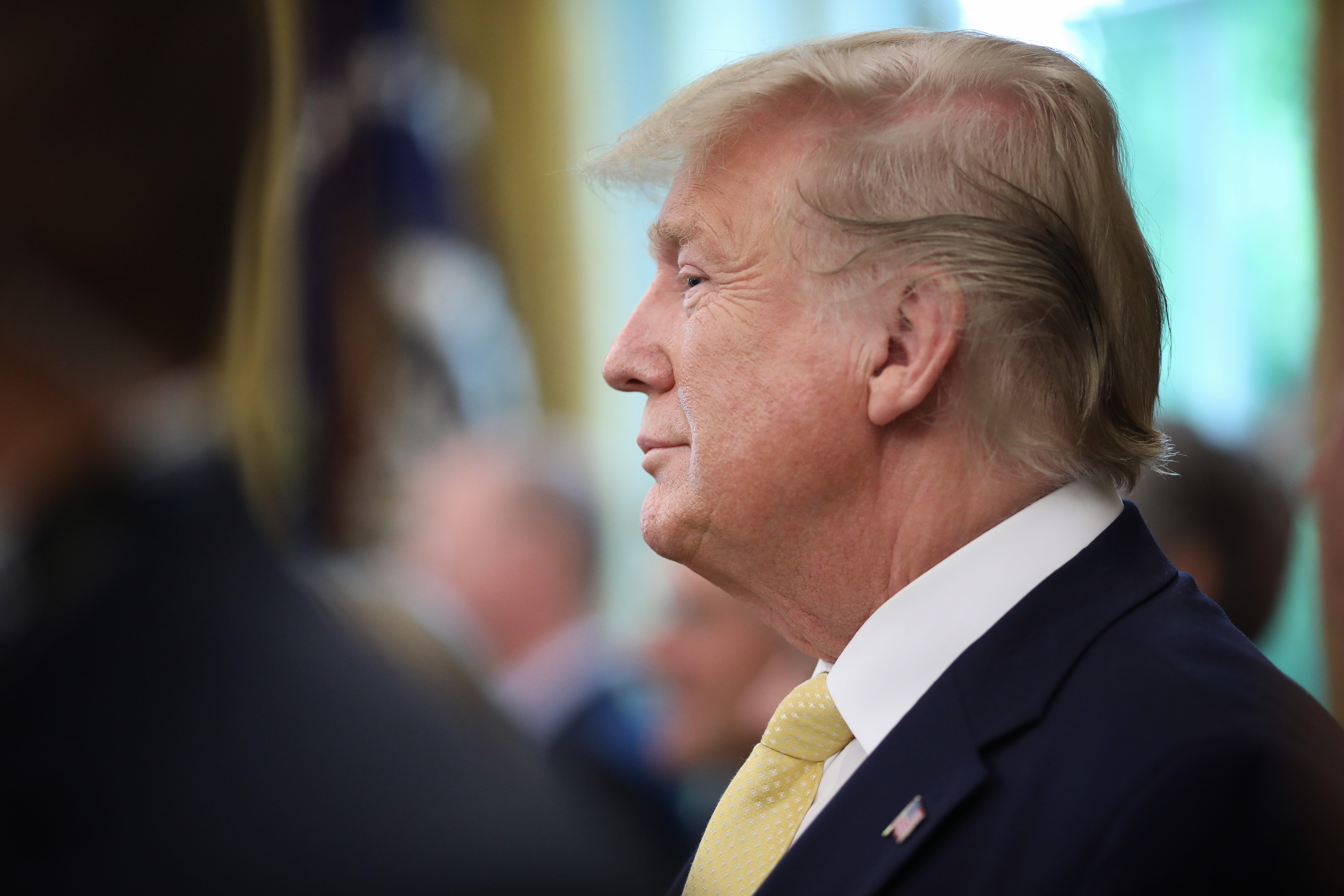 President Donald Trump attends a ceremony where he presented the Presidential Medal of Freedom to economist Arthur Laffer on June 19, 2019 in Washington, DC.