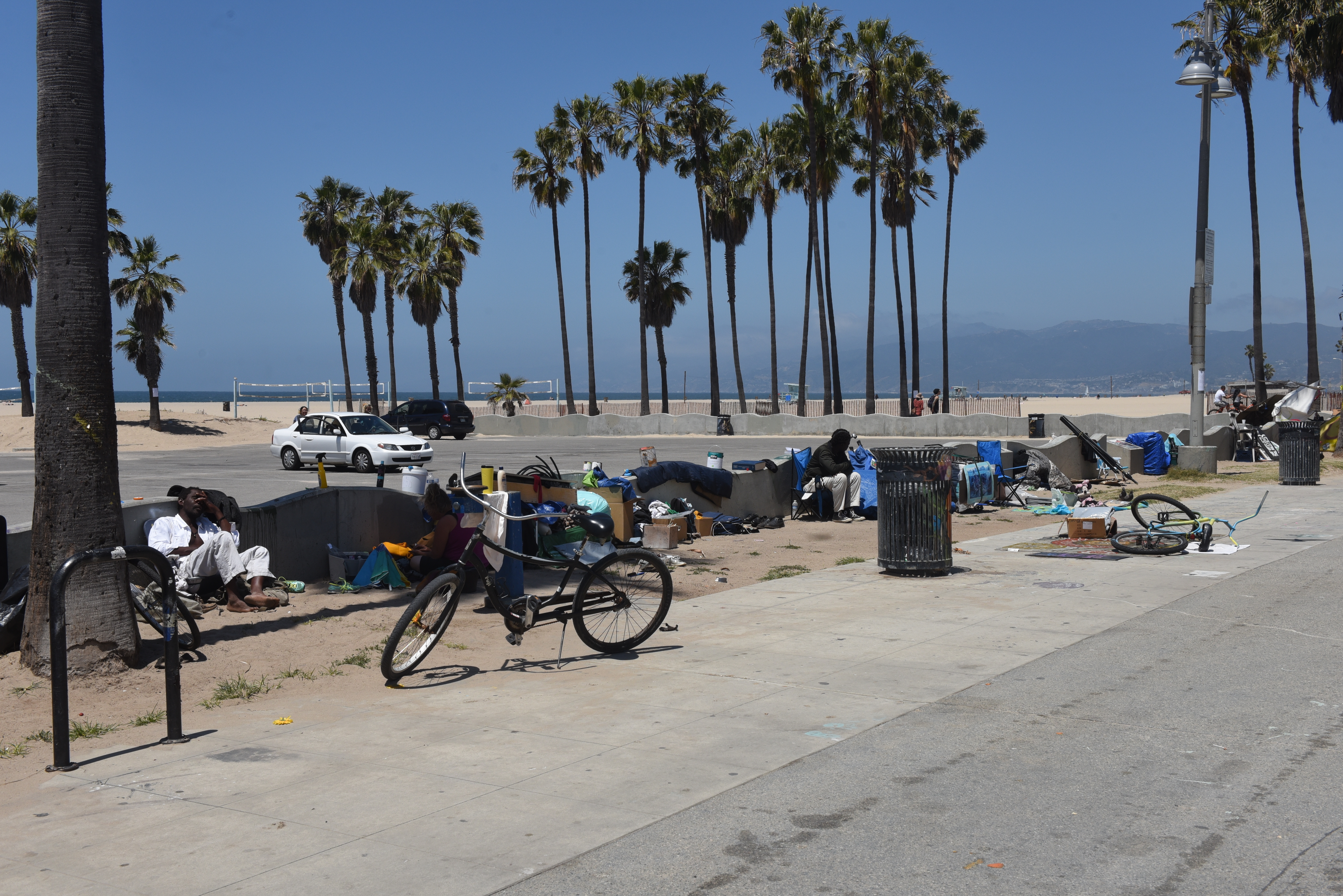 Homeless encampments at Venice Beach