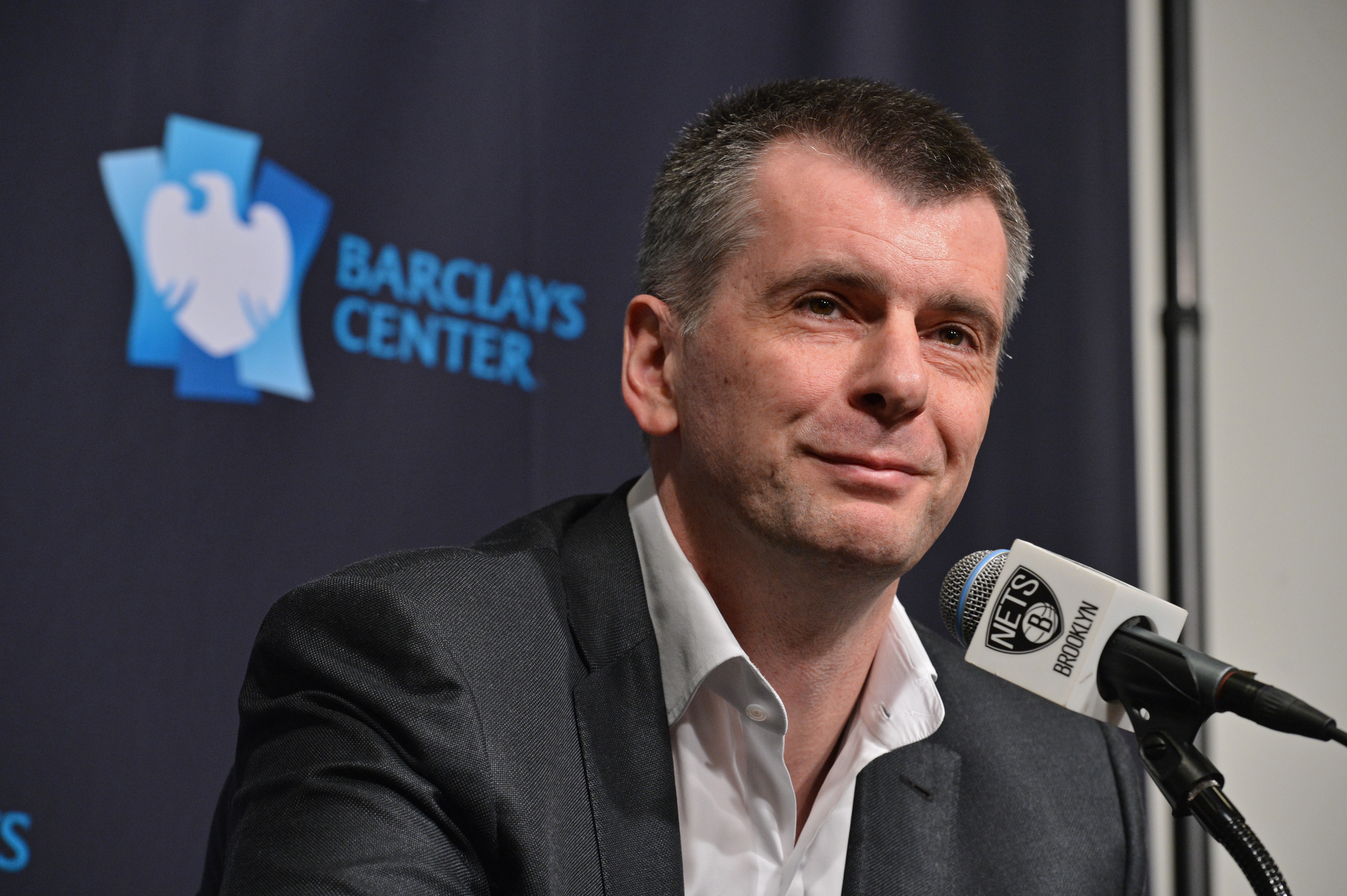 Brooklyn Nets Owner Mikhail Prokhorov Speaks with the Media
