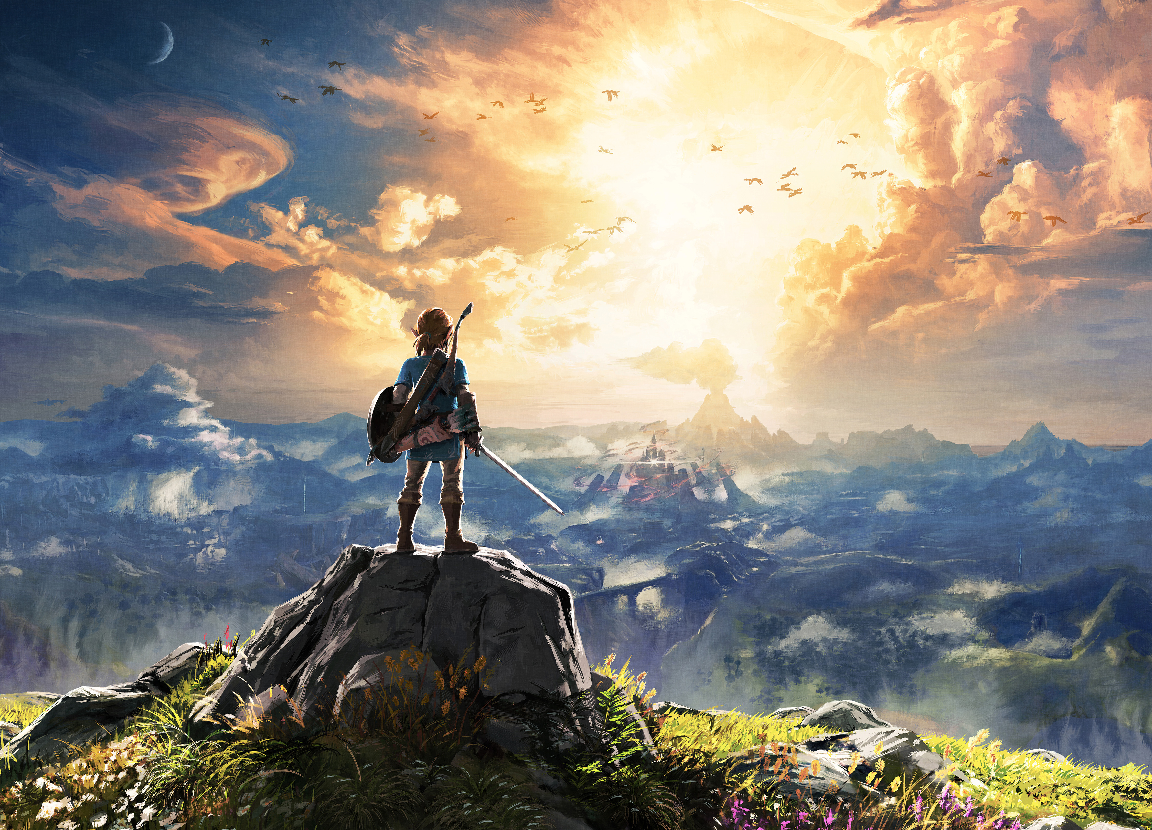The Legend of Zelda: Breath of the Wild - Link on rock artwork