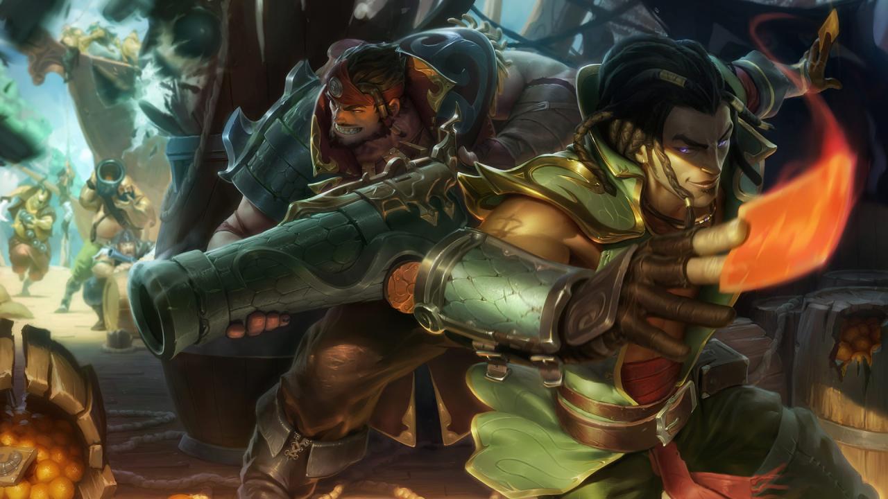 artwork of Graves and Twisted Fate, two League of Legends champions, looking in opposite directions