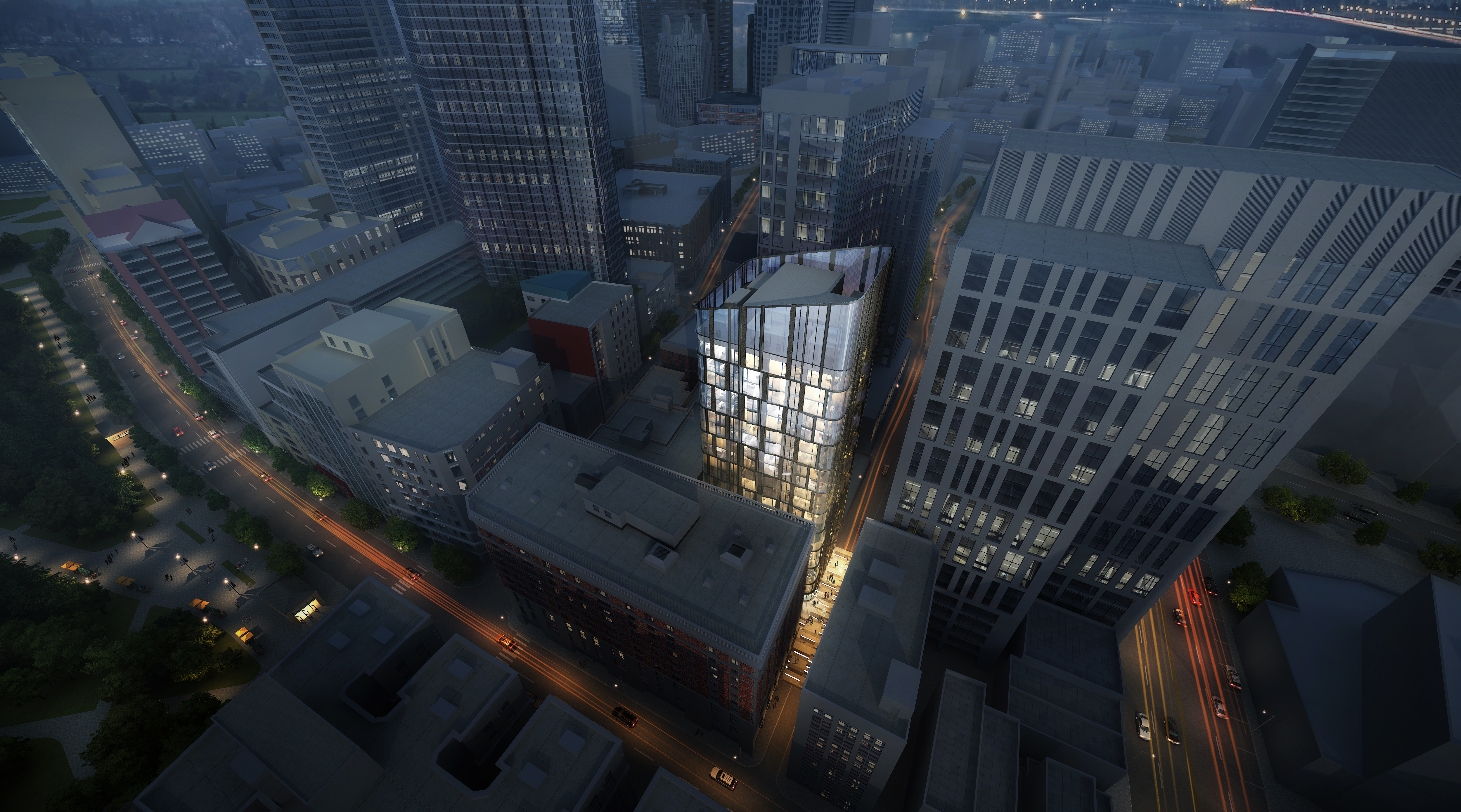 A rendering of a new tower in Boston’s Theater District.