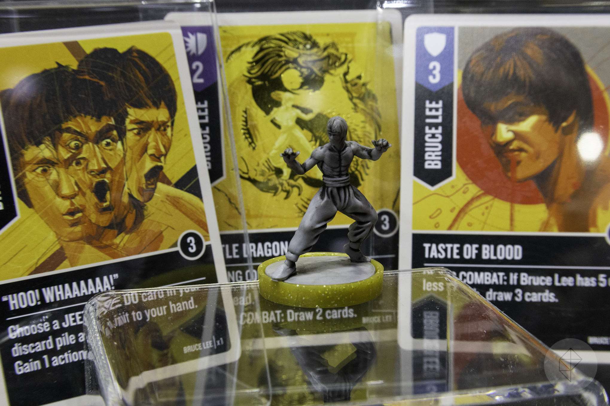 A Bruce Lee miniature, along with cards with art and design from Mondo, for Unmatched. The tactical miniatures Gaming News, Video Game Reviews, and Game Guides was revealed at Gen Con 2019.