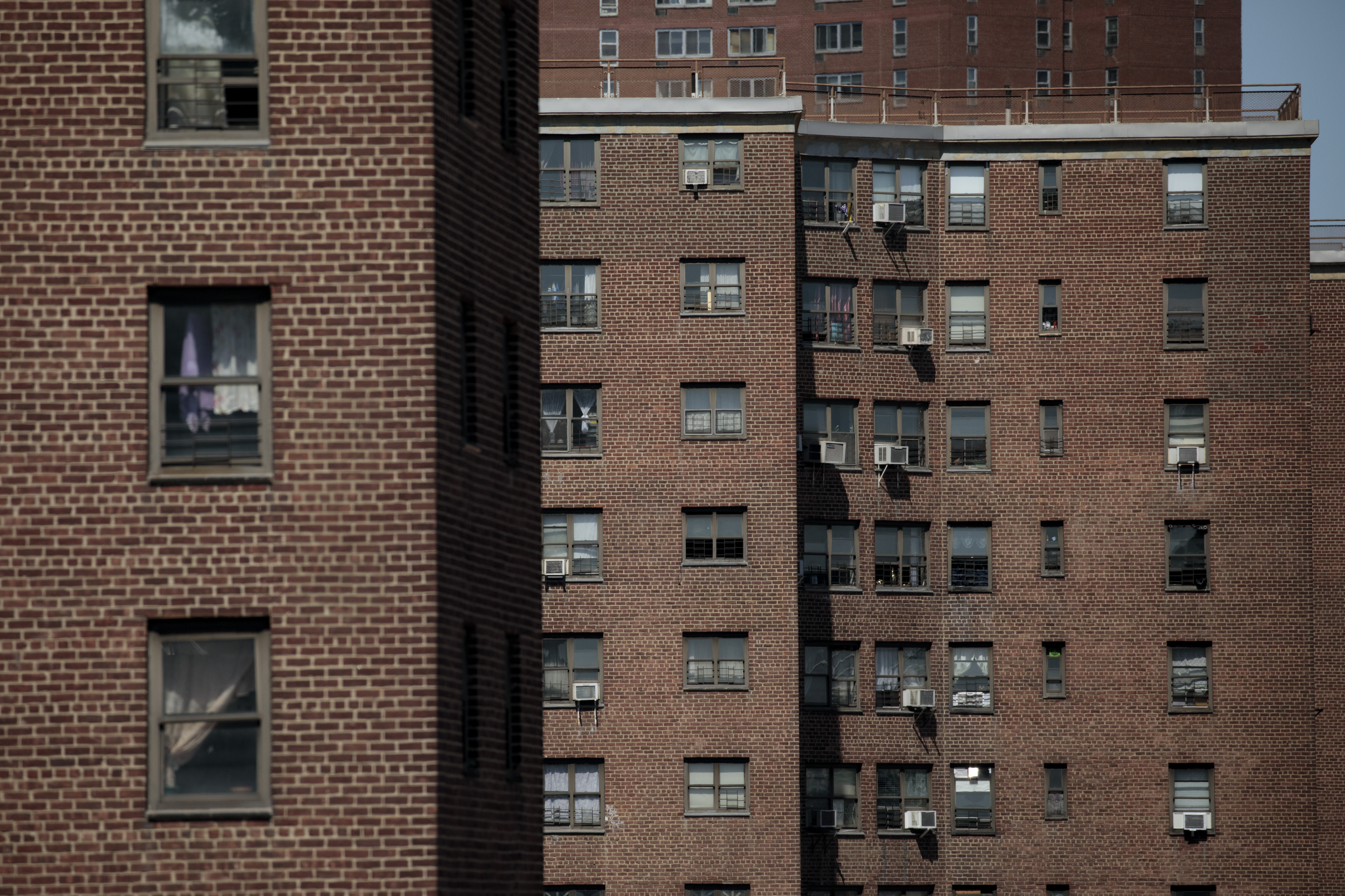 Several NYC housing authority (NYCHA) buildings in Manhattan. 