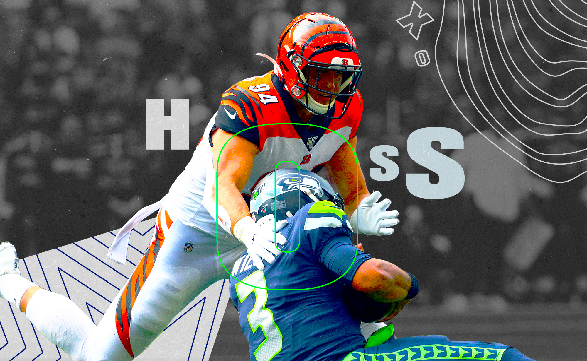 Bengals defensive end Sam Hubbard sacks Seahawks quarterback Russell Wilson