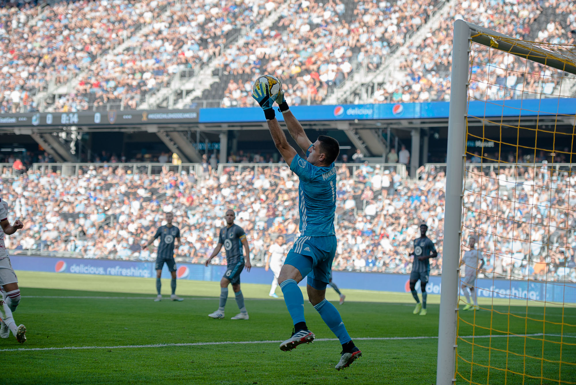 September 15, 2019 - Saint Paul, Minnesota, United States - Vito Mannone makes a save during an MLS match between Minnesota United and Real Salt Lake at Allianz Field