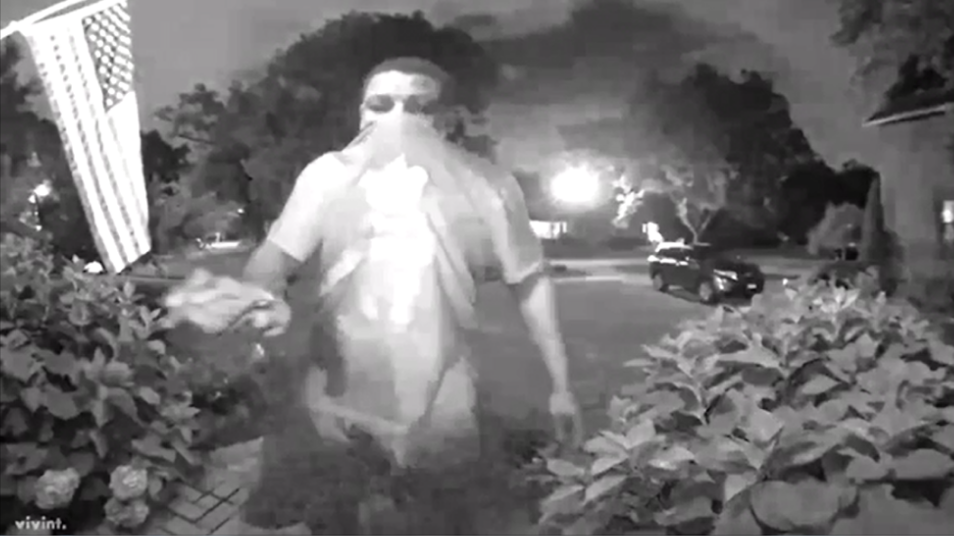 Cops say this video frame shows Kwincy Johnson trying to enter a home in Mount Greenwood in August 2019.