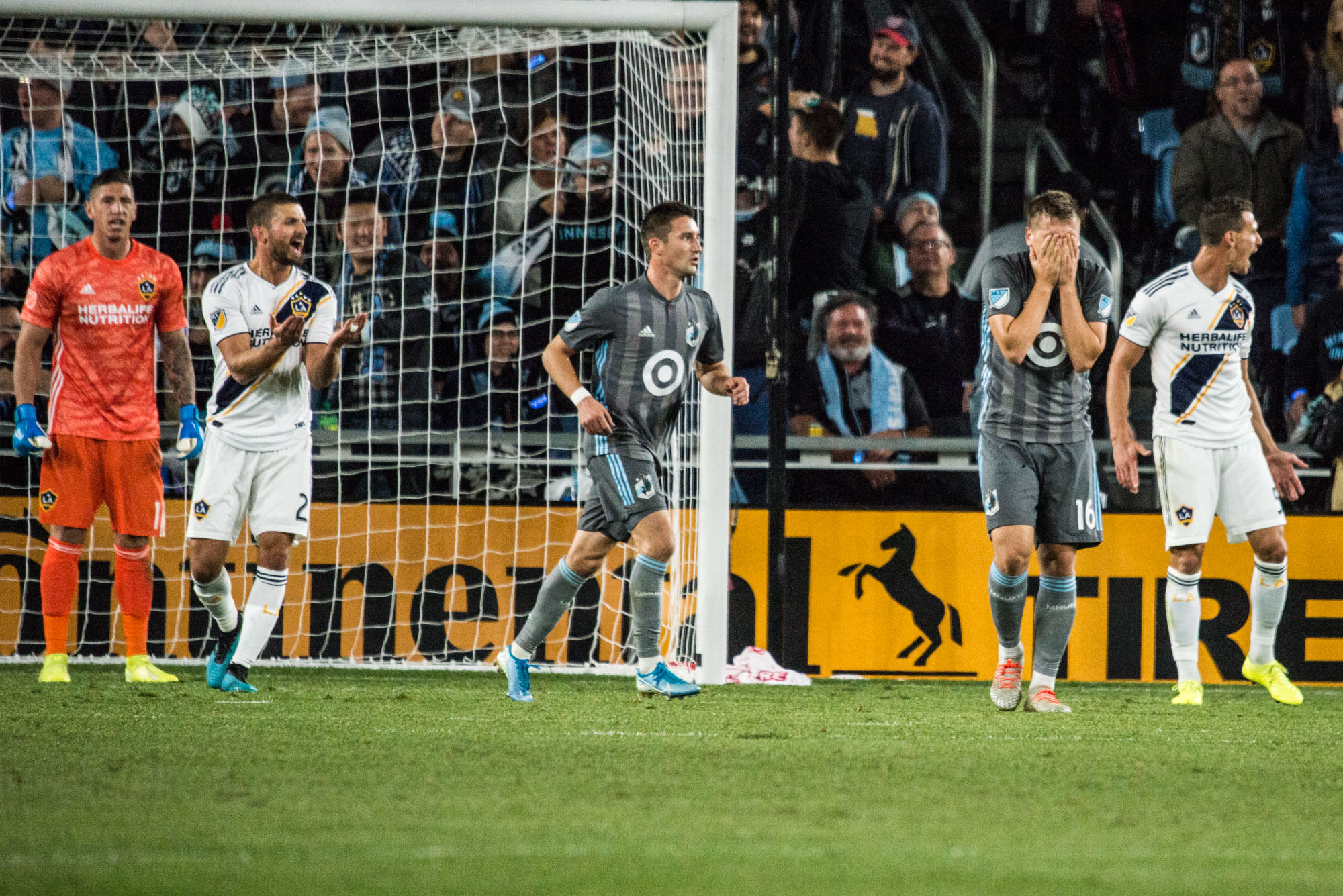 October 20, 2019 - Saint Paul, Minnesota, United States- Robin Lod shoes his disappointment after missing shot during an Audi MLS Cup Playoff match between Minnesota United and The Los Angeles Galaxy at Allianz Field (Photo: Tim C McLaughlin)